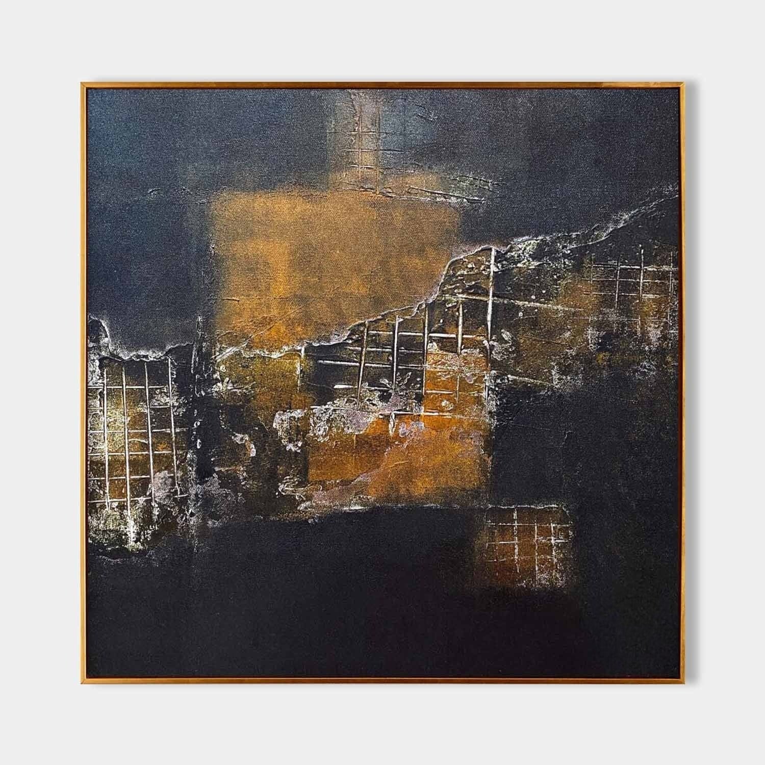 Wall art Industrial Metallic Grid Fragment - Neutralighting