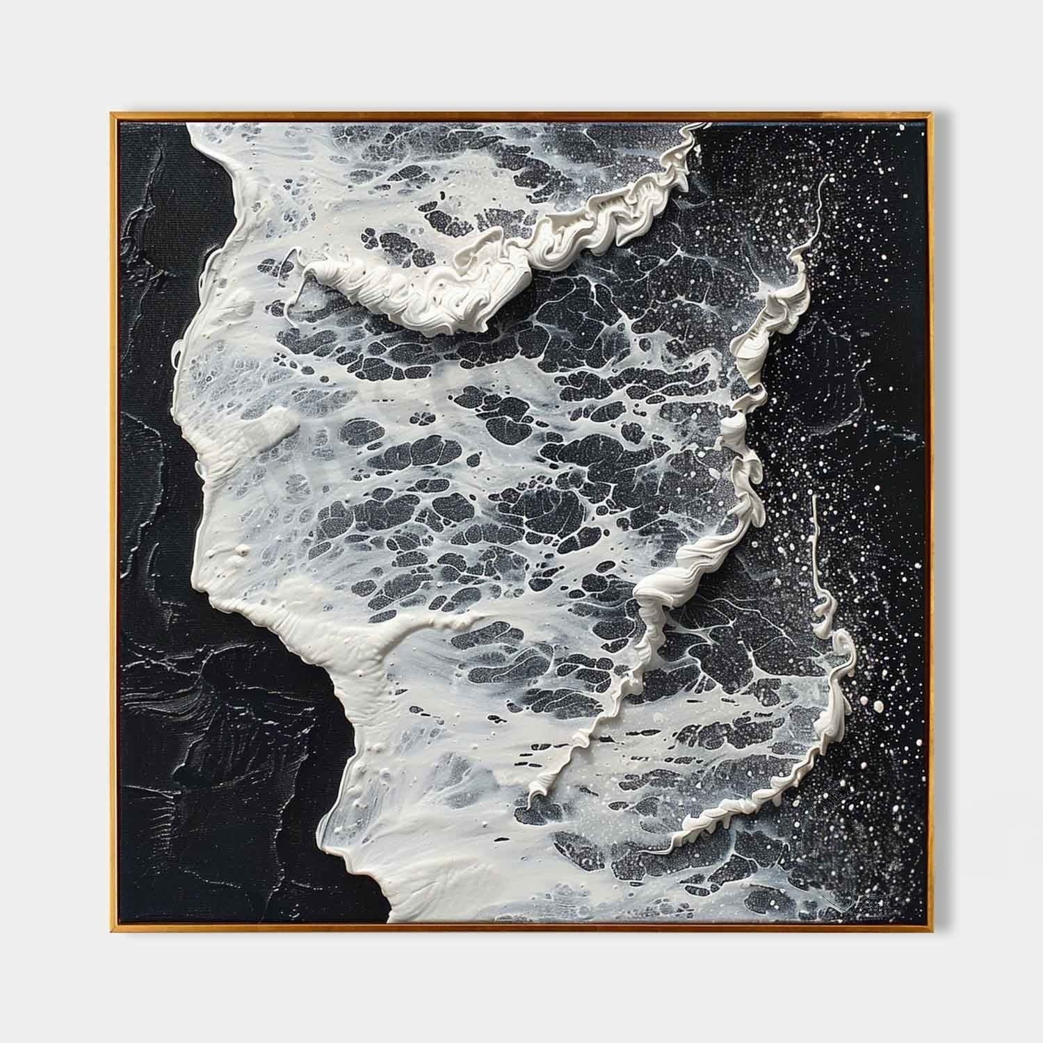 Wall Art Monochrome Ocean Foam - Neutralighting