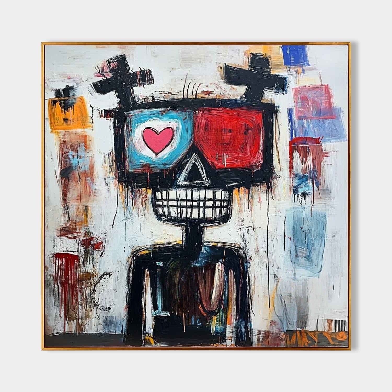 Wall Art Neo Expressionist Skeleton Heart - Neutralighting
