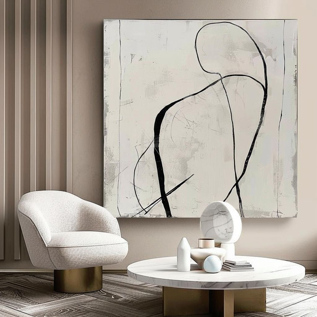 Wall Art Minimalist Abstract Figure - Neutralighting