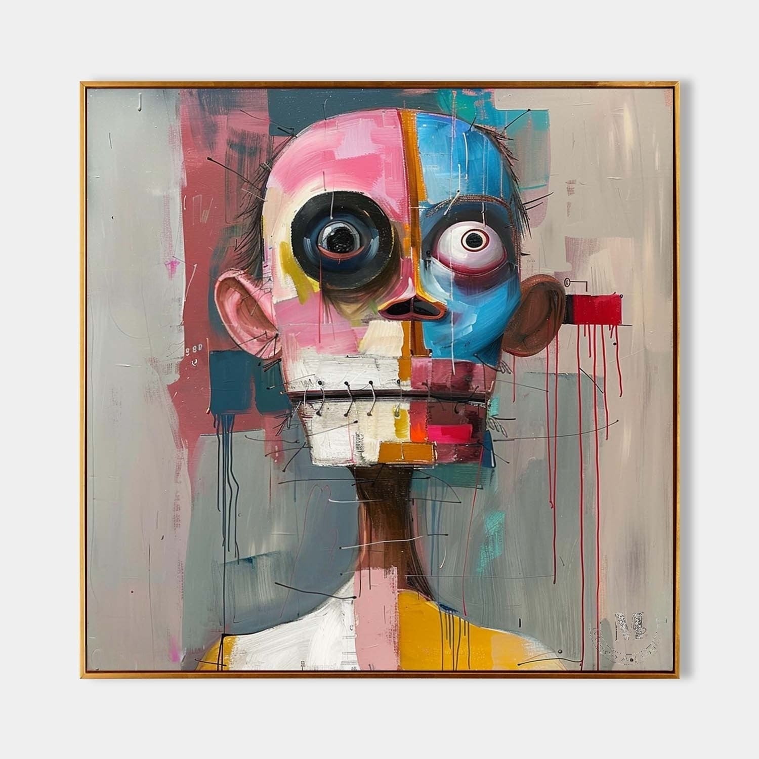 Wall Art Square Expressionist Portrait - Neutralighting