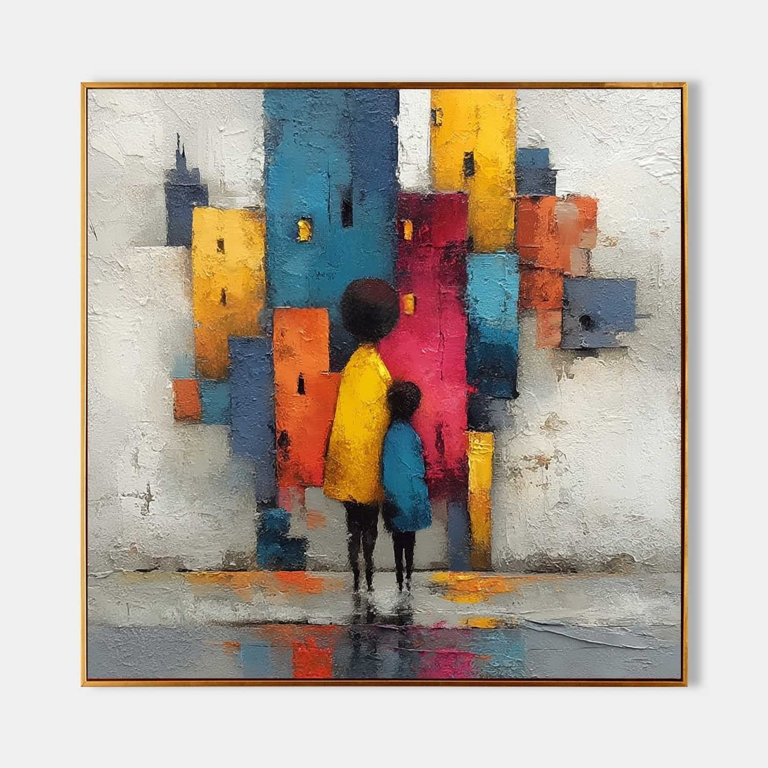 Wall Art Warm Textured Parent Child - Neutralighting