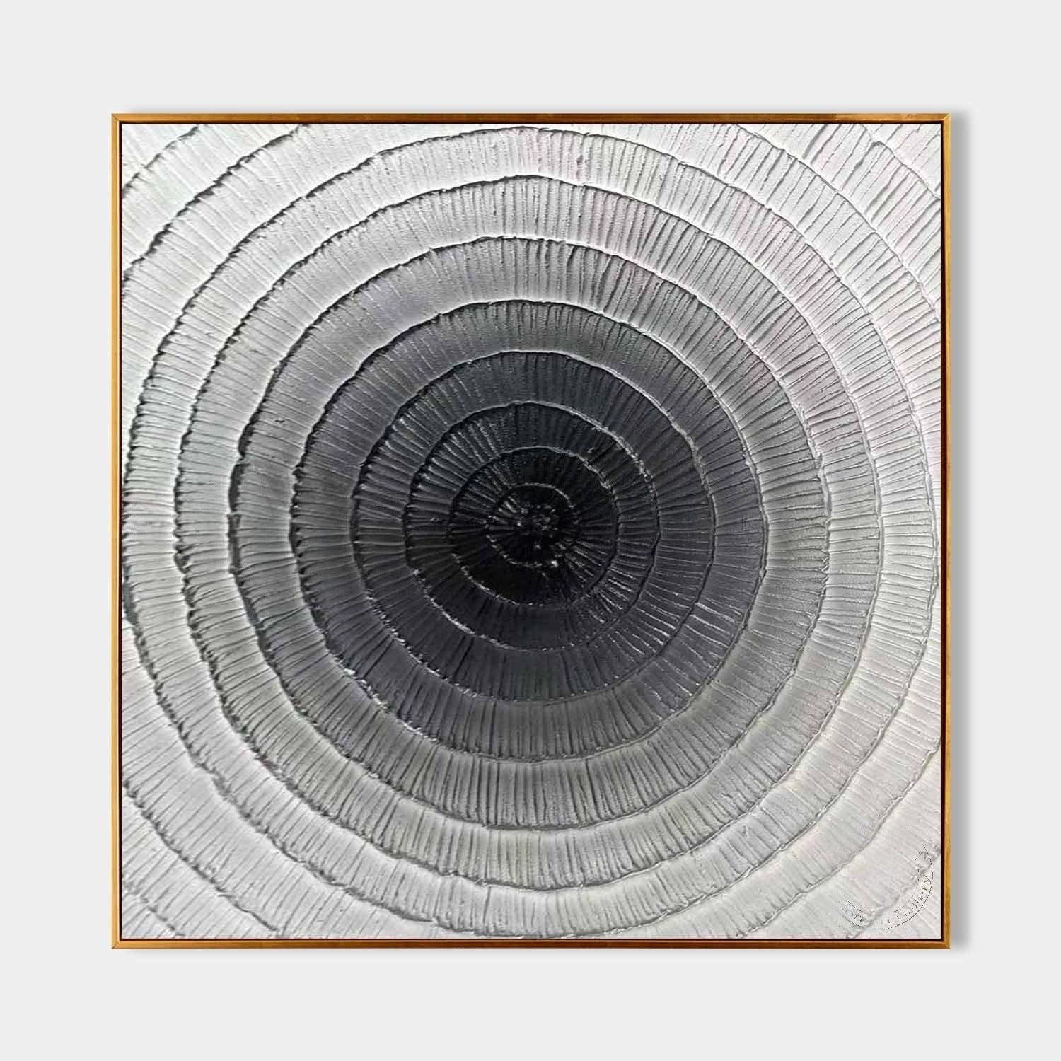 Wall Art Square 3D Concentric Circle - Neutralighting