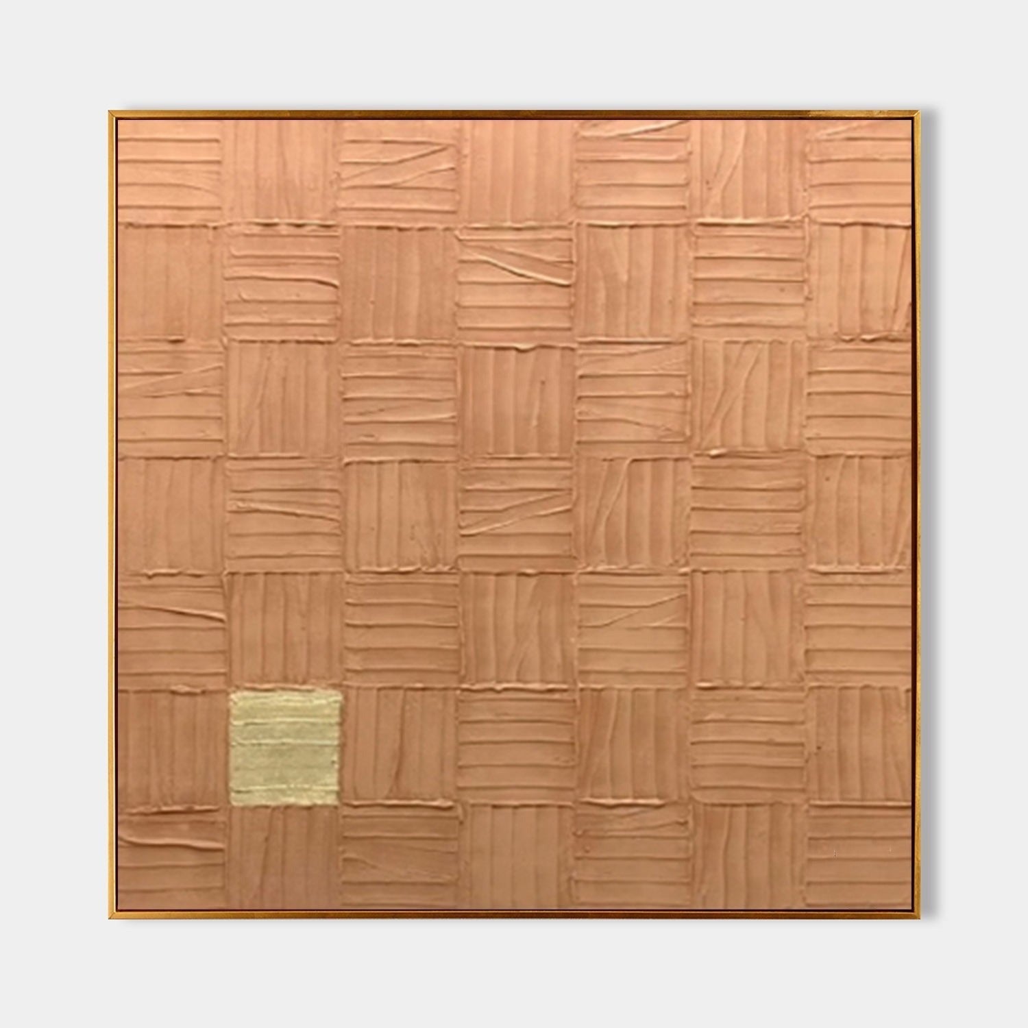 Wall Art Square 3D Impasto Woven Geometric - Neutralighting