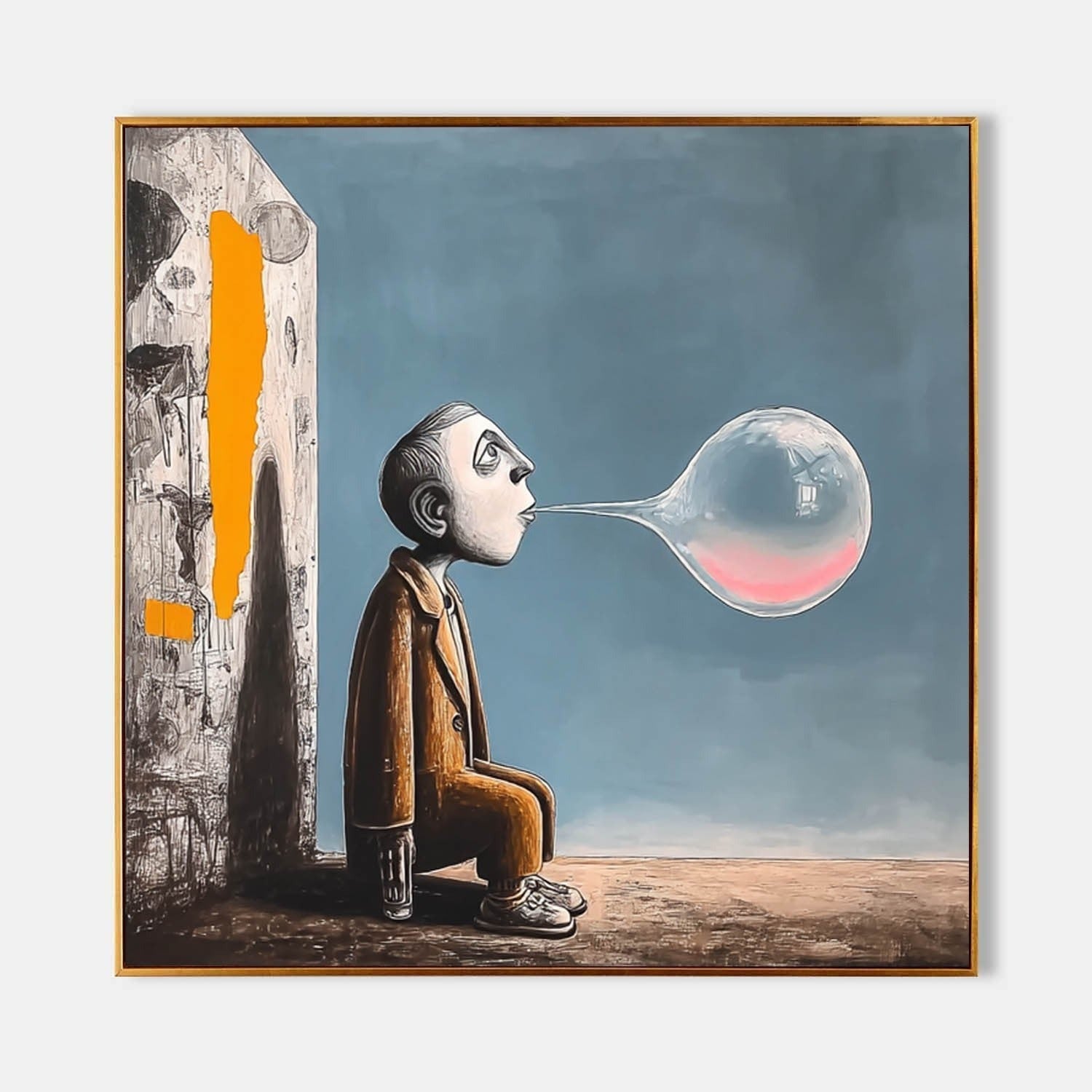 Wall Art Surreal Bubble Man Figure Oil Painting - Neutralighting