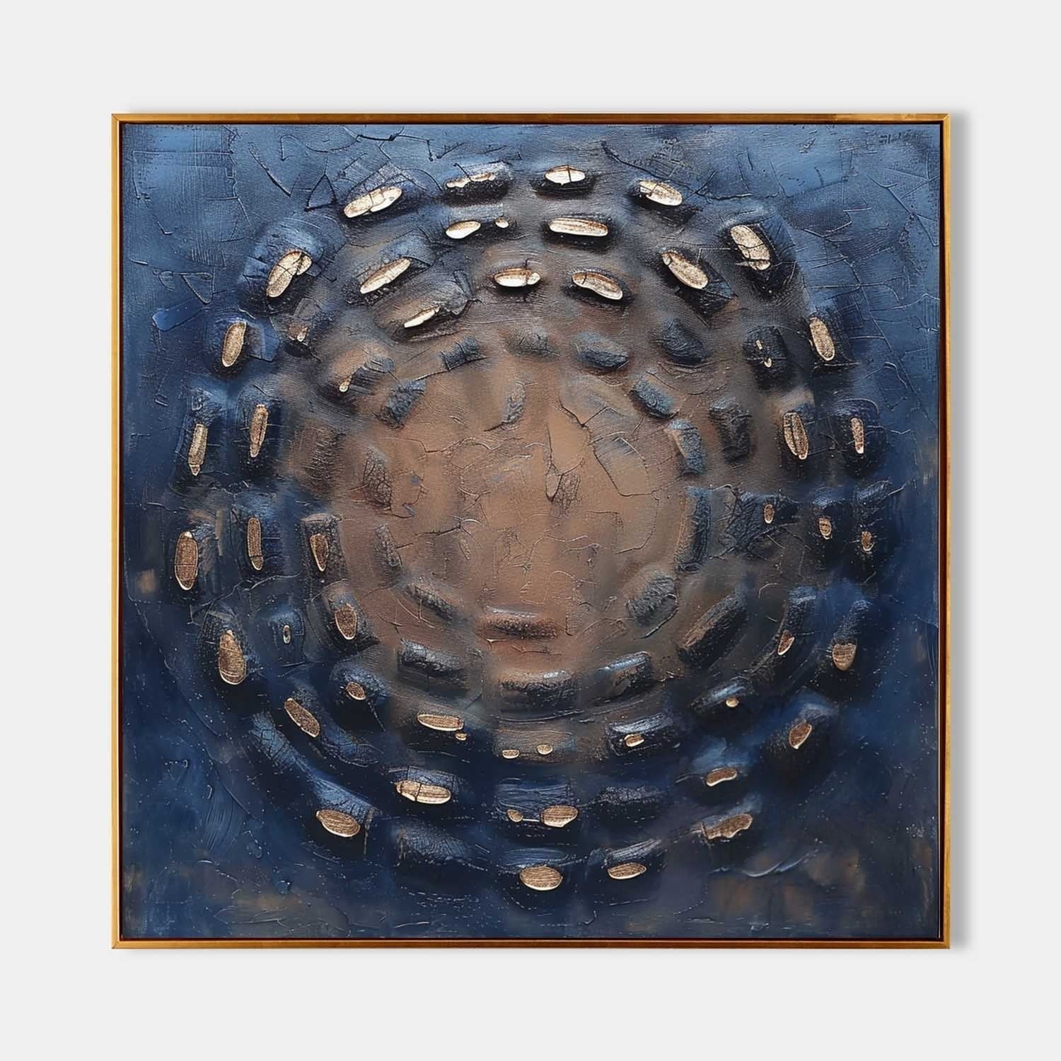 Circular Textured Abstract Art Oil Painting - Neutralighting