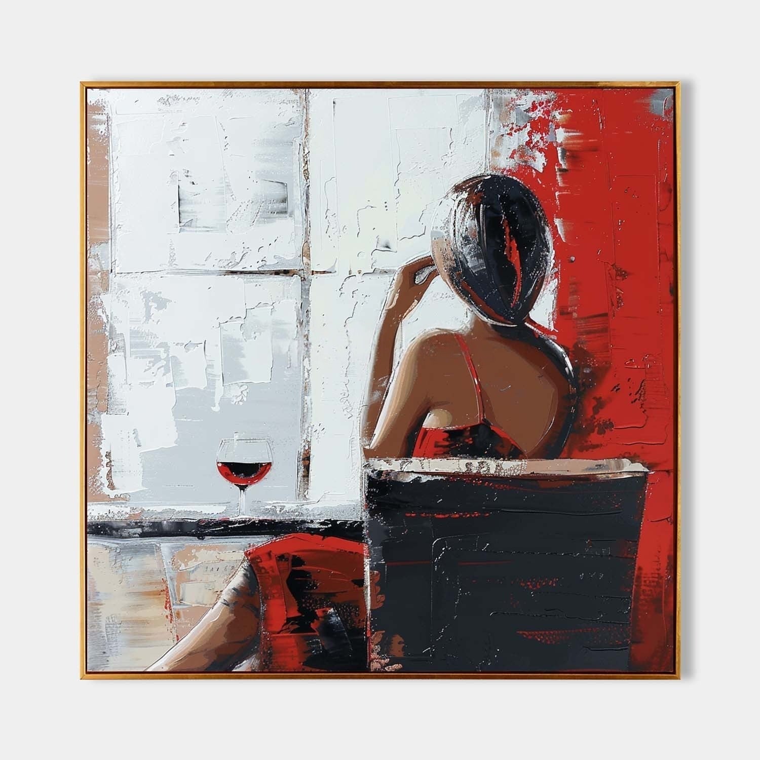 Wall Art Square Textured Figurative Art Bold - Neutralighting