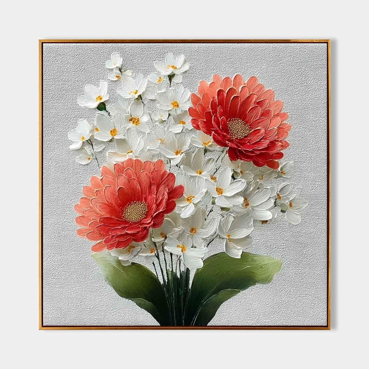 Daisy Bouquet 3D Textured Painting - Neutralighting