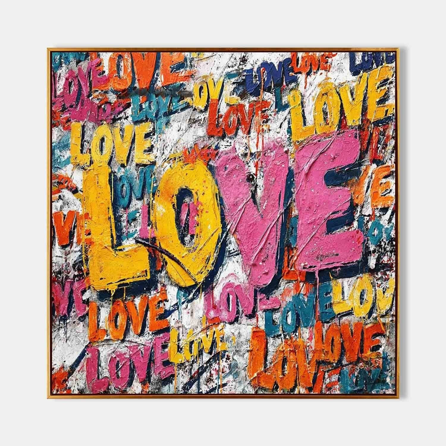Graffiti Love Pop Art Impasto Painting - Neutralighting