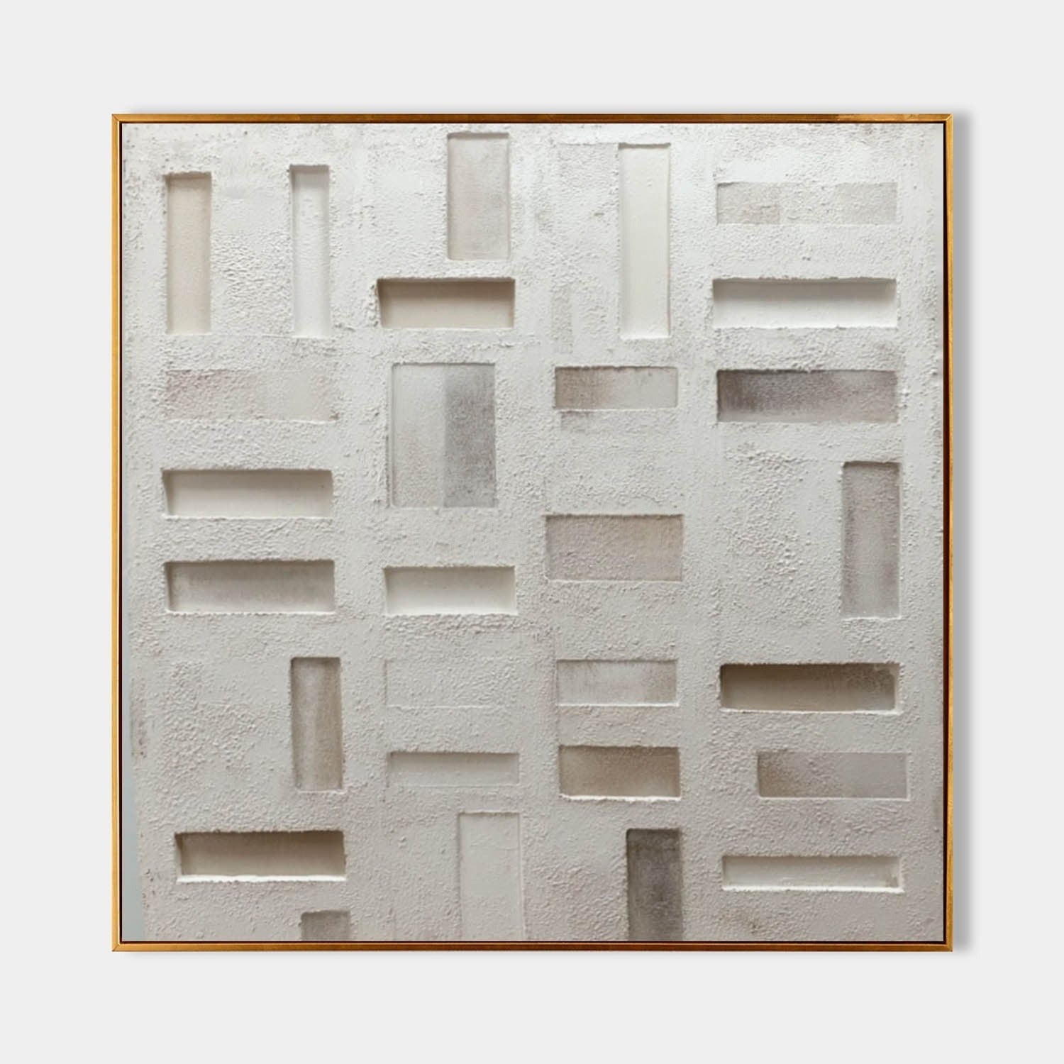 Wabi-Sabi Geometric Bas-Relief Painting - Neutralighting