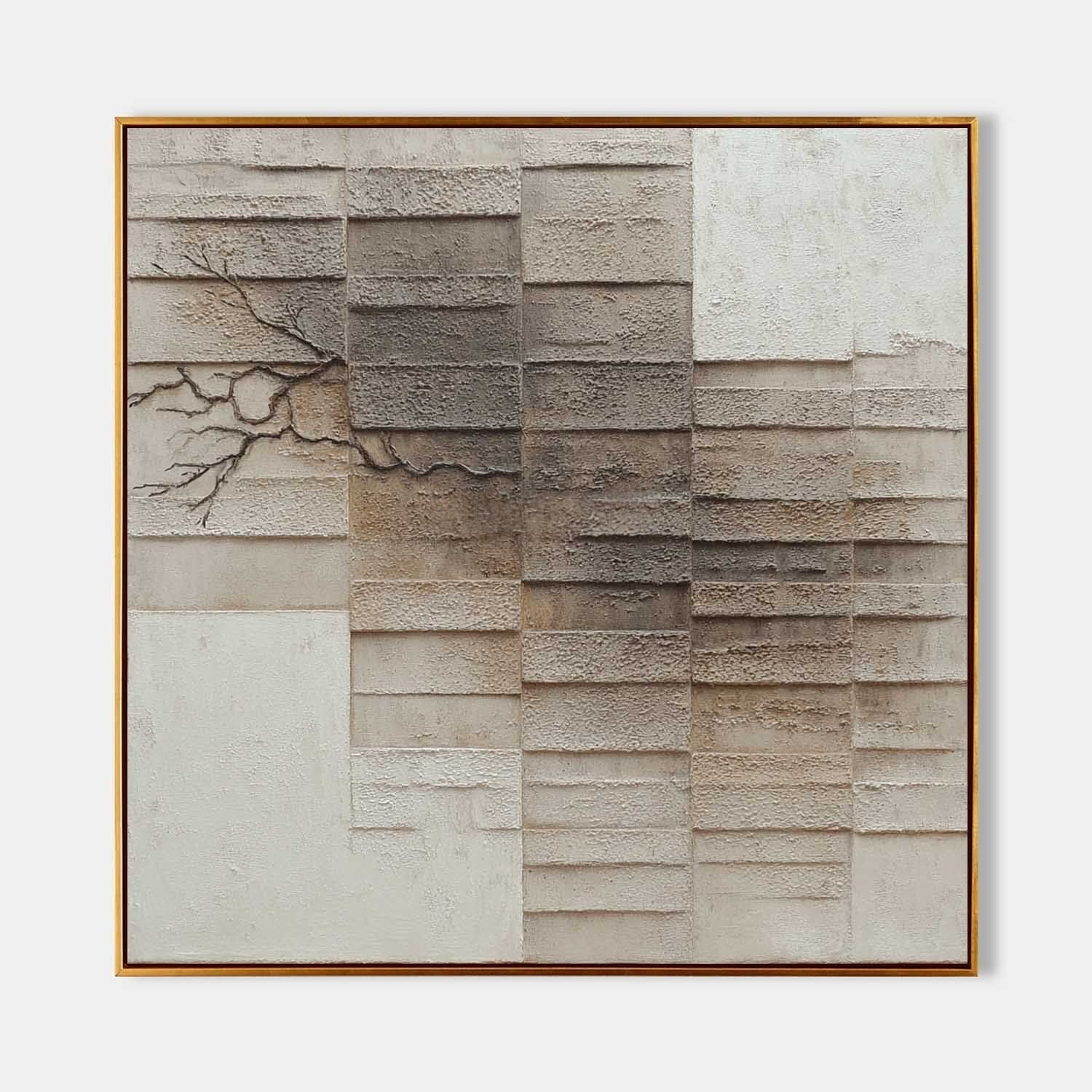 Wall Art Wabi-Sabi Textured Panel Tree Branch - Neutralighting