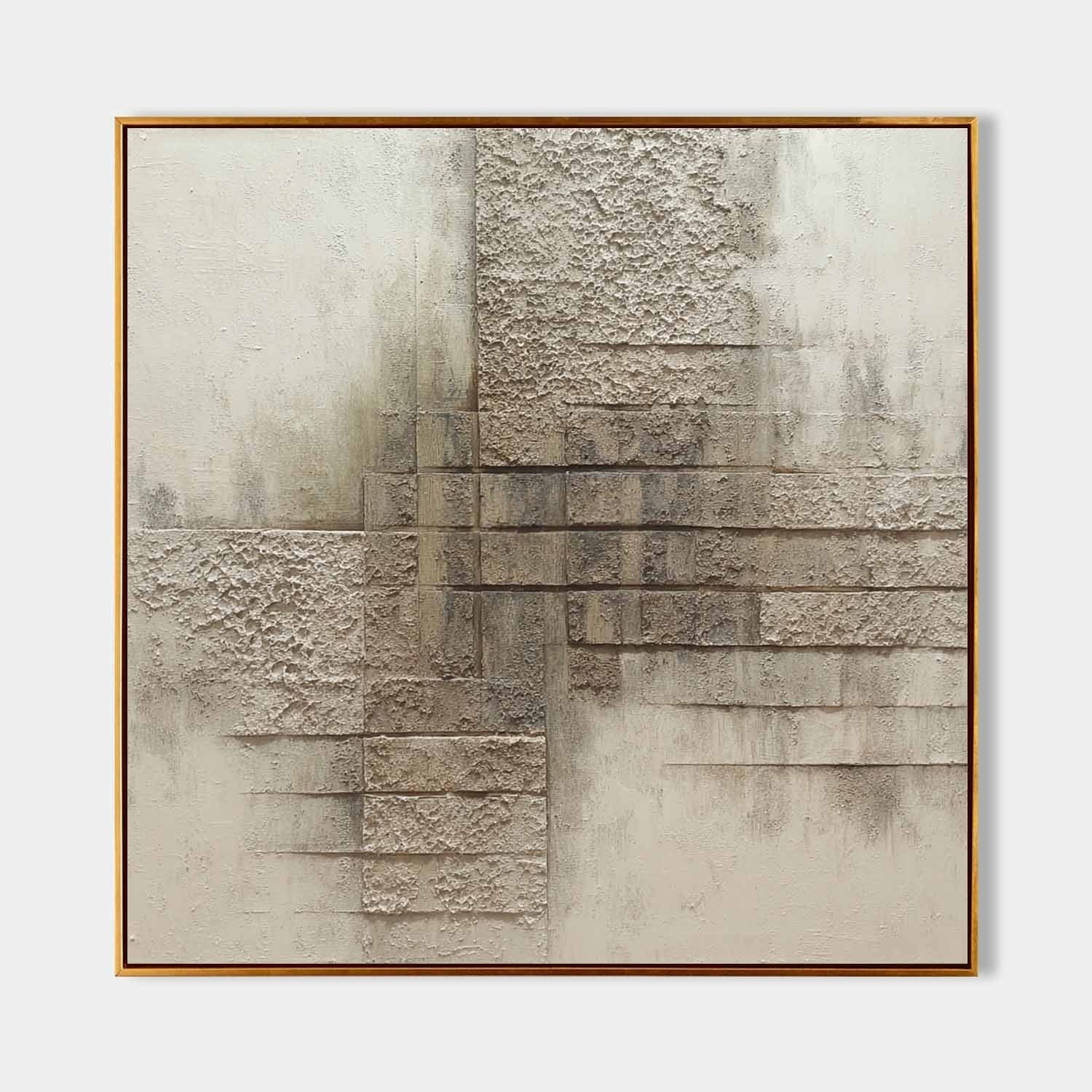 Wall Art Minimalist Brick Pattern Textured - Neutralighting