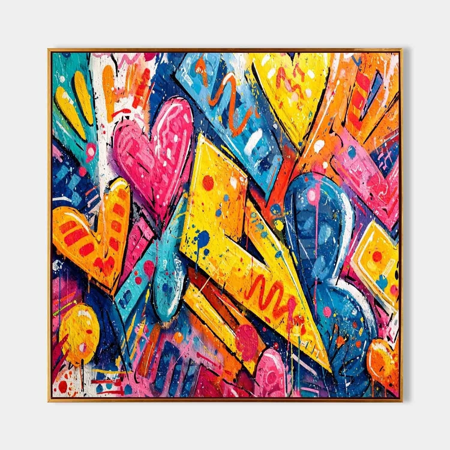 Graffiti Love Hearts Pop Art Impasto Painting - Neutralighting