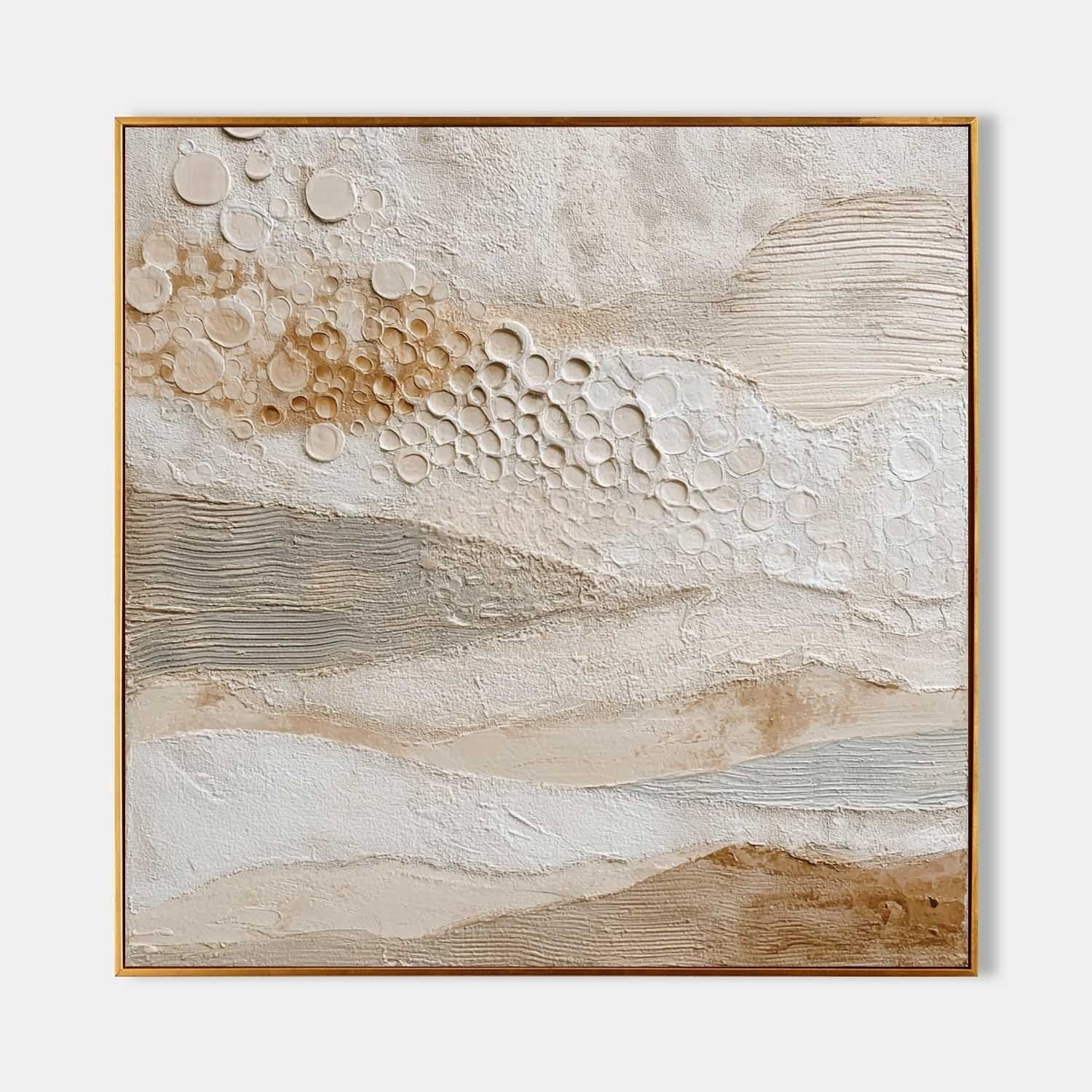 Wall Art Neutral Circle Abstract Minimalist Painting - Neutralighting