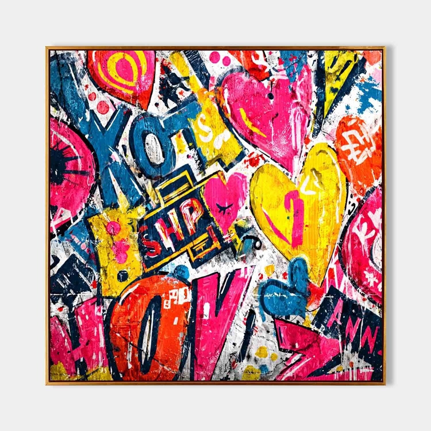 Wall Art Pop Art Graffiti Heart Love Street - Neutralighting