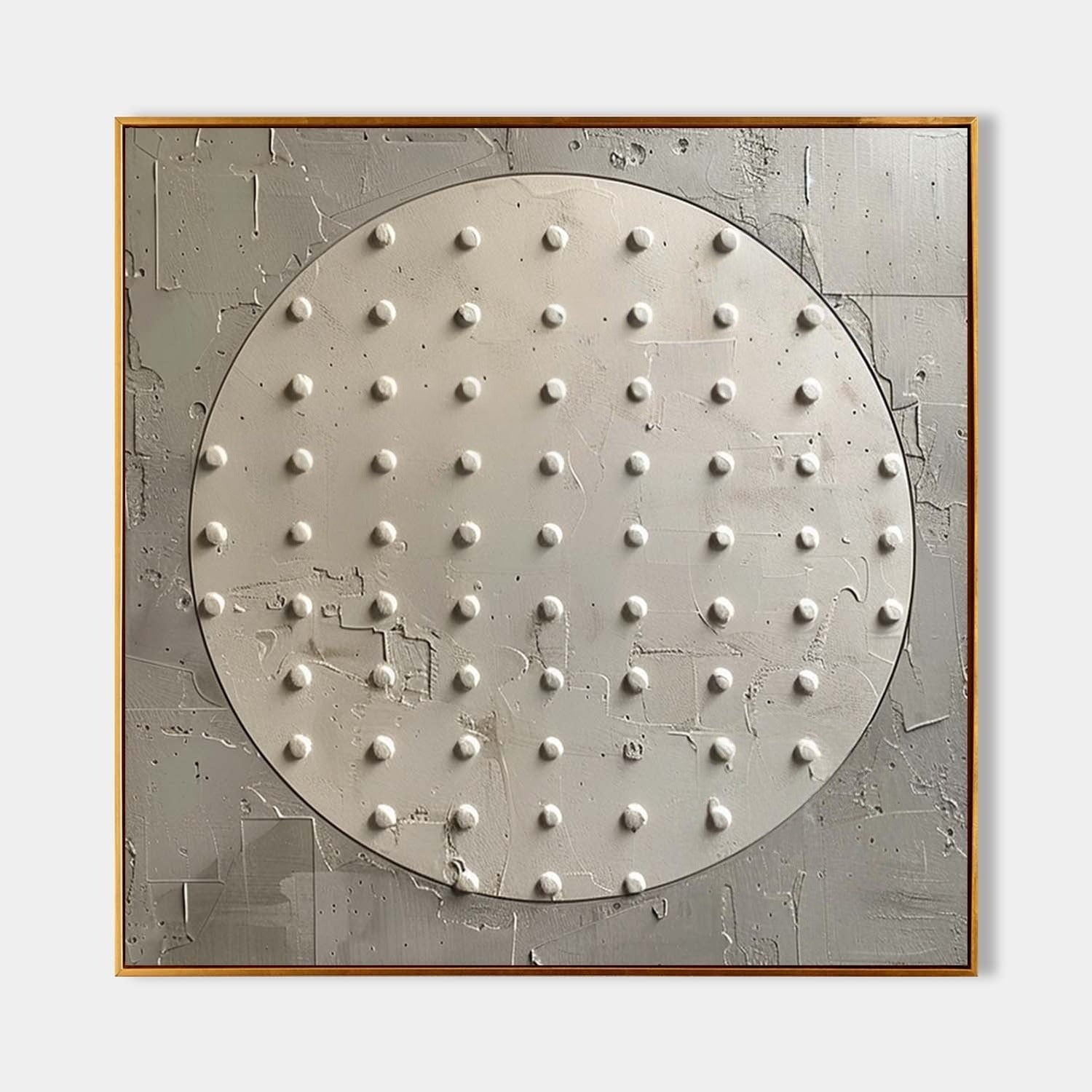 Wall Art Minimalist Circular Dotted Relief - Neutralighting