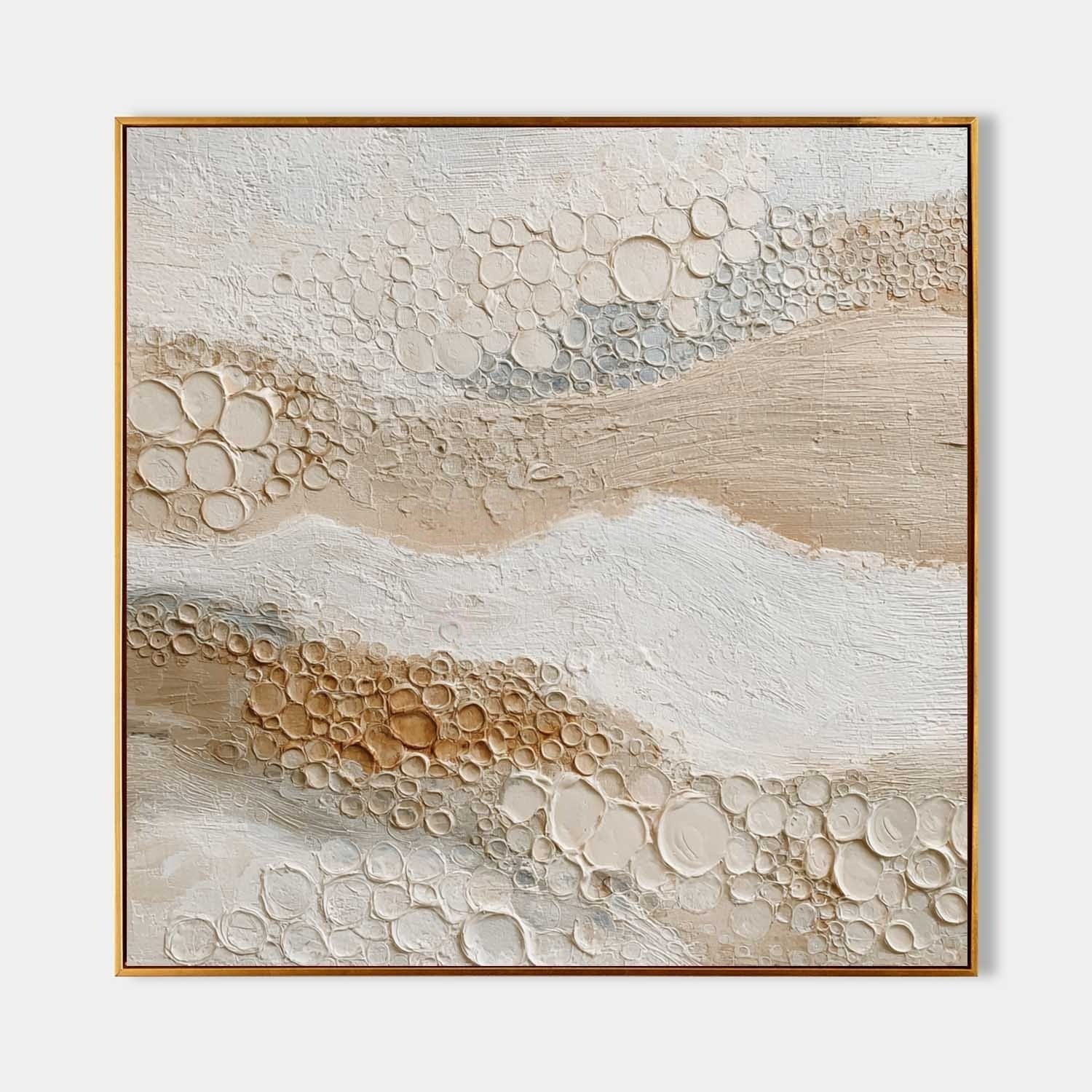 Wall Art Neutral Bubble Textured Wave - Neutralighting
