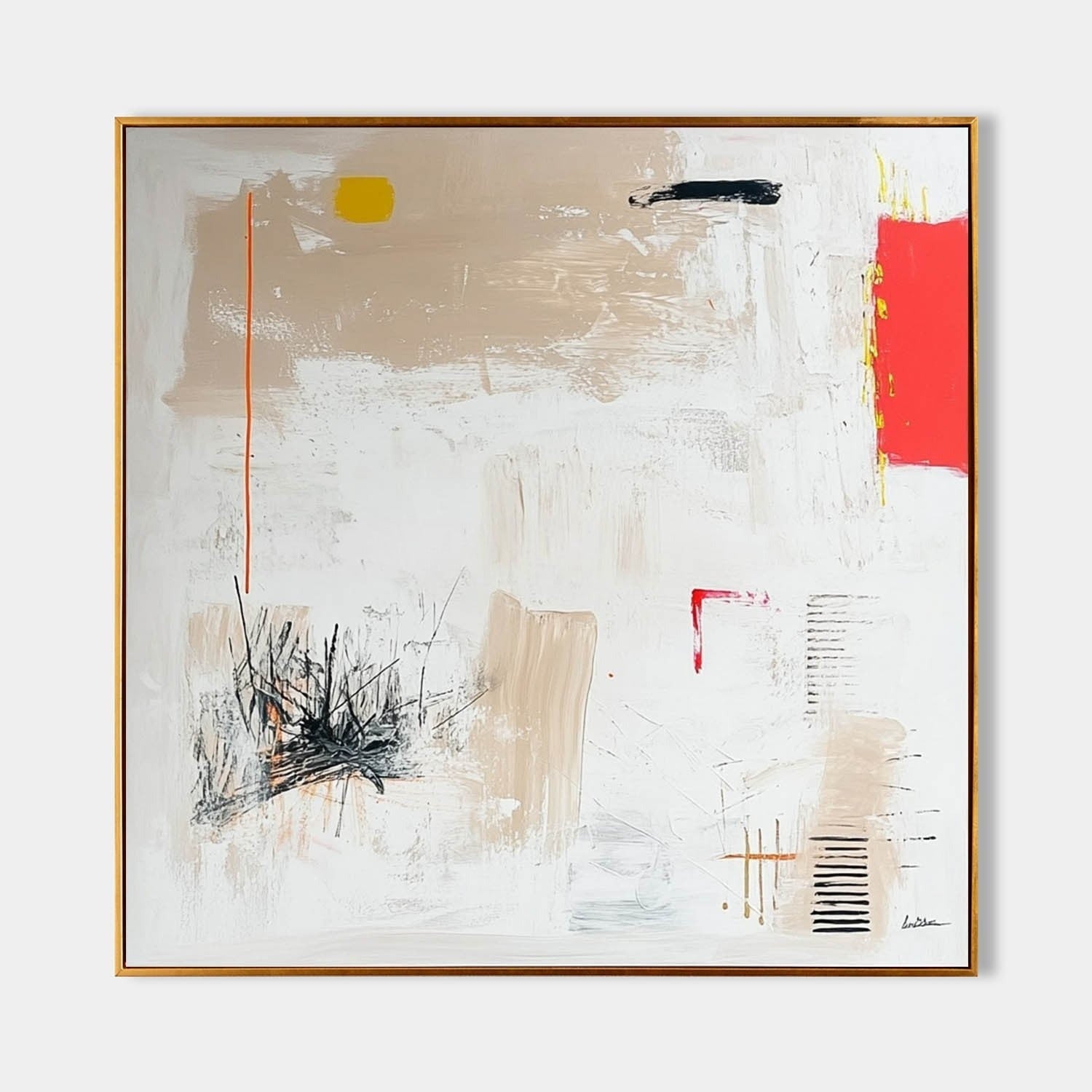 Wall Art Square Abstract Minimalist Art Luxury - Neutralighting