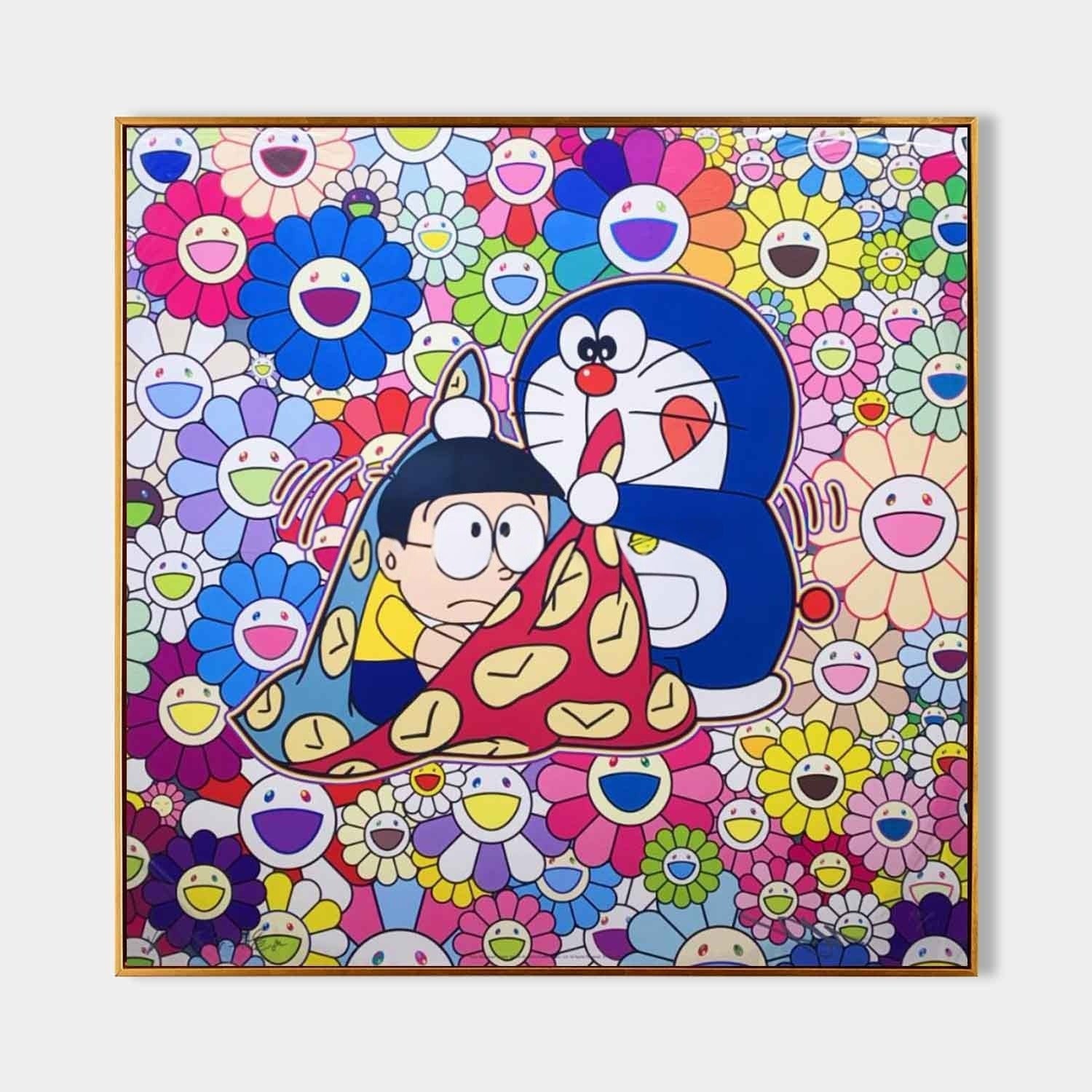 Wall Art Square Pop Art Takashi Murakami Doraemon Inspired - Neutralighting