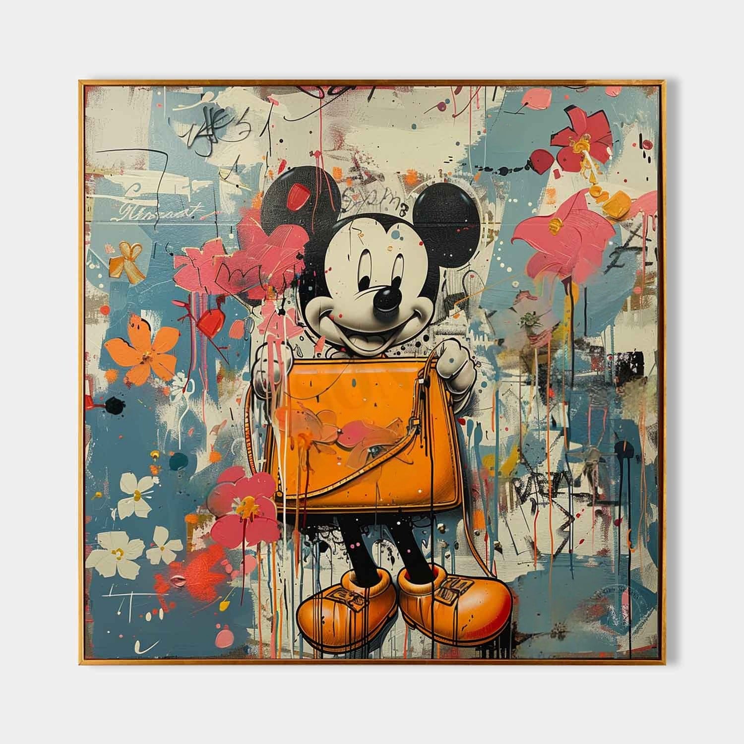 Wall Art Pop Art Mickey Graffiti Floral - Neutralighting