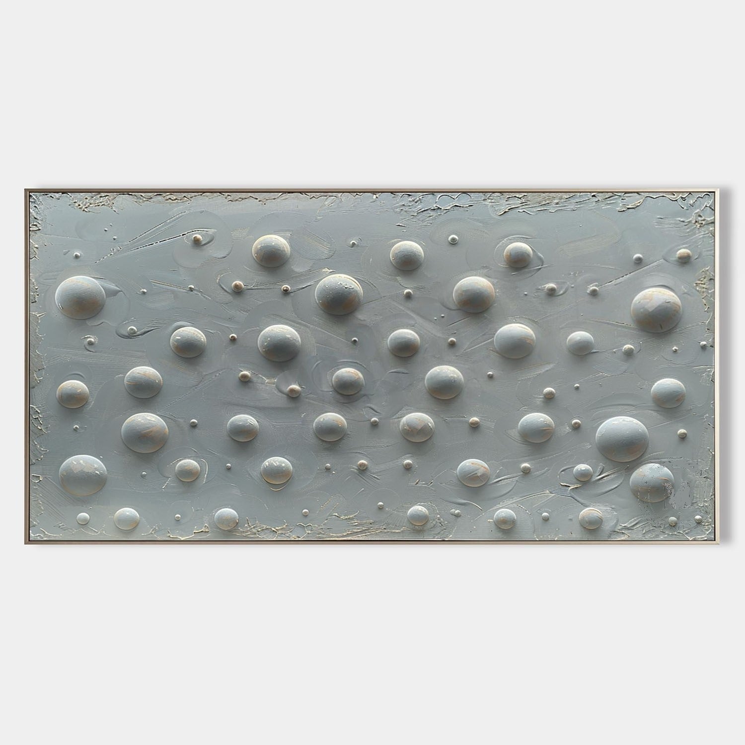 Wall Art Neutral Bubble Dotted Canvas - Neutralighting