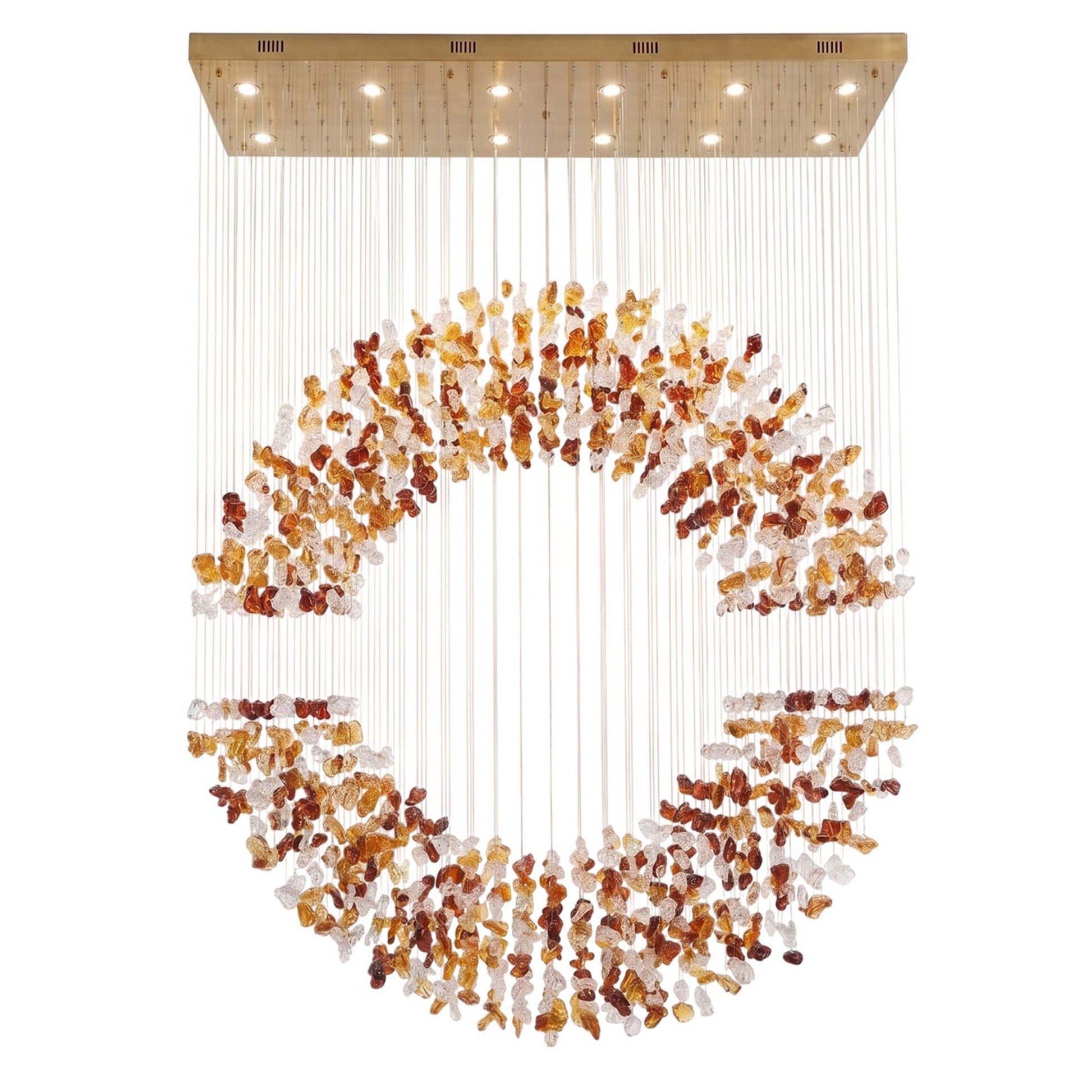 Amber Crystal Halo Chandelier-Neutral Decor