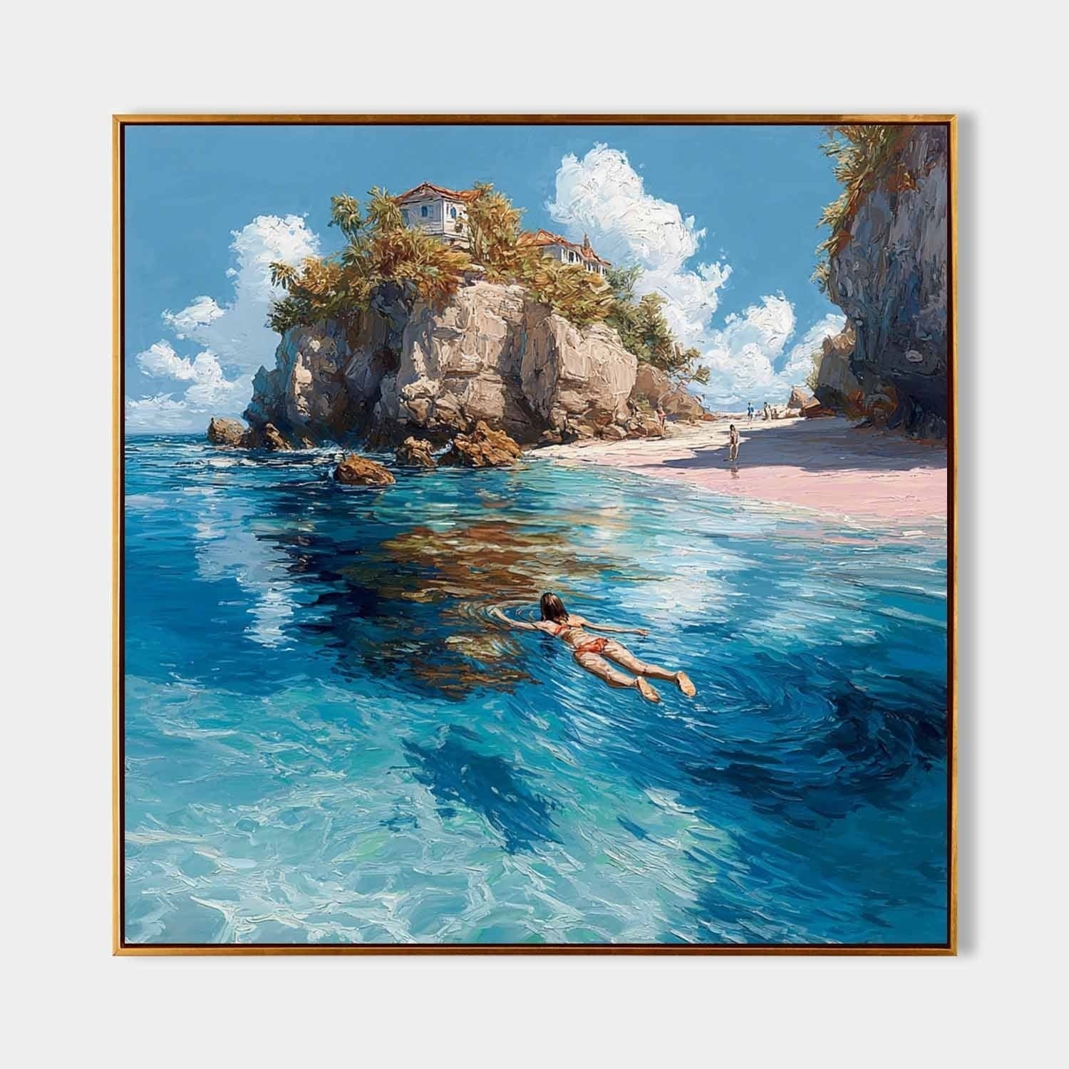 Tropical Snorkeling Cove Impasto Painting - Neutralighting