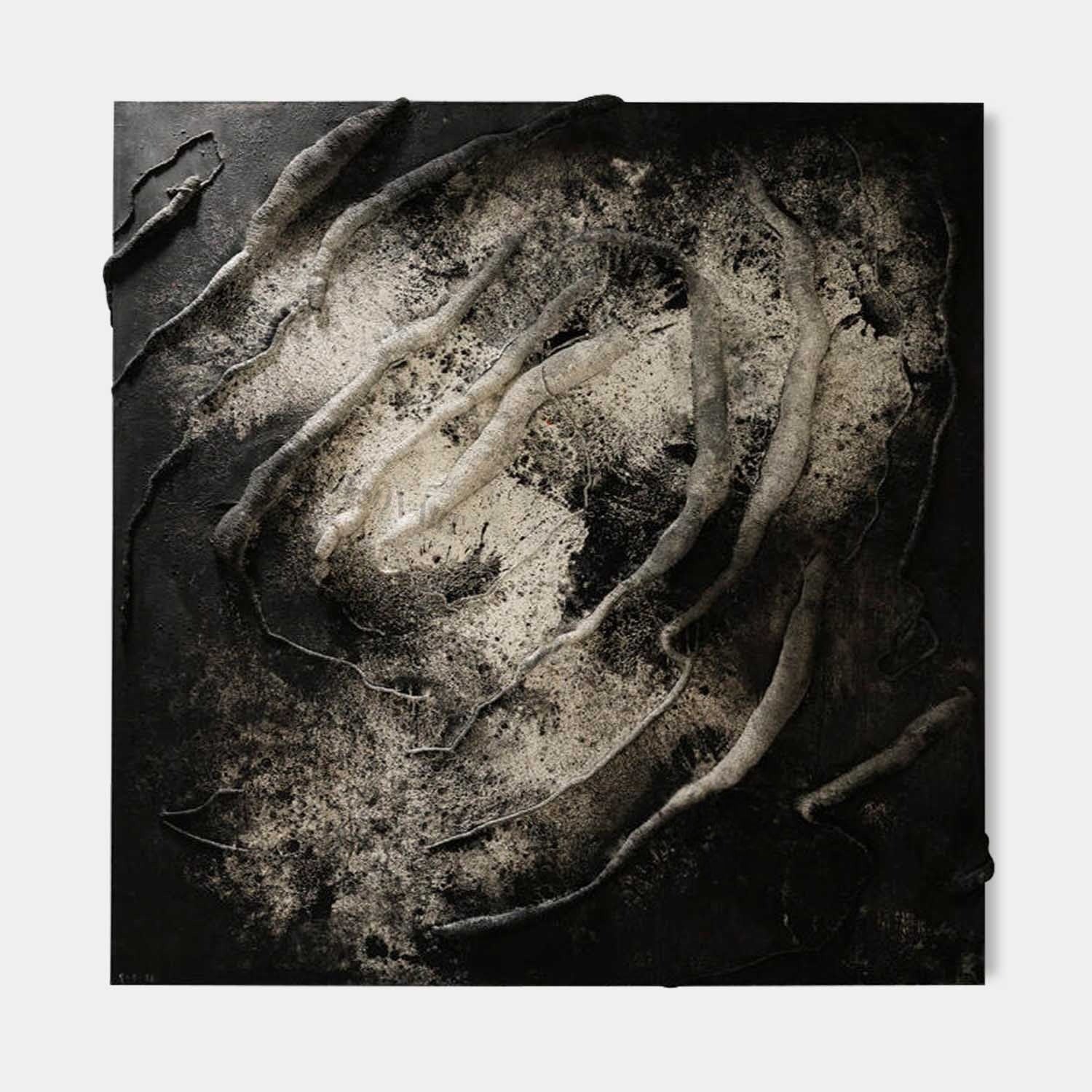 Wall Art Monochrome Swirl Relief - Neutralighting