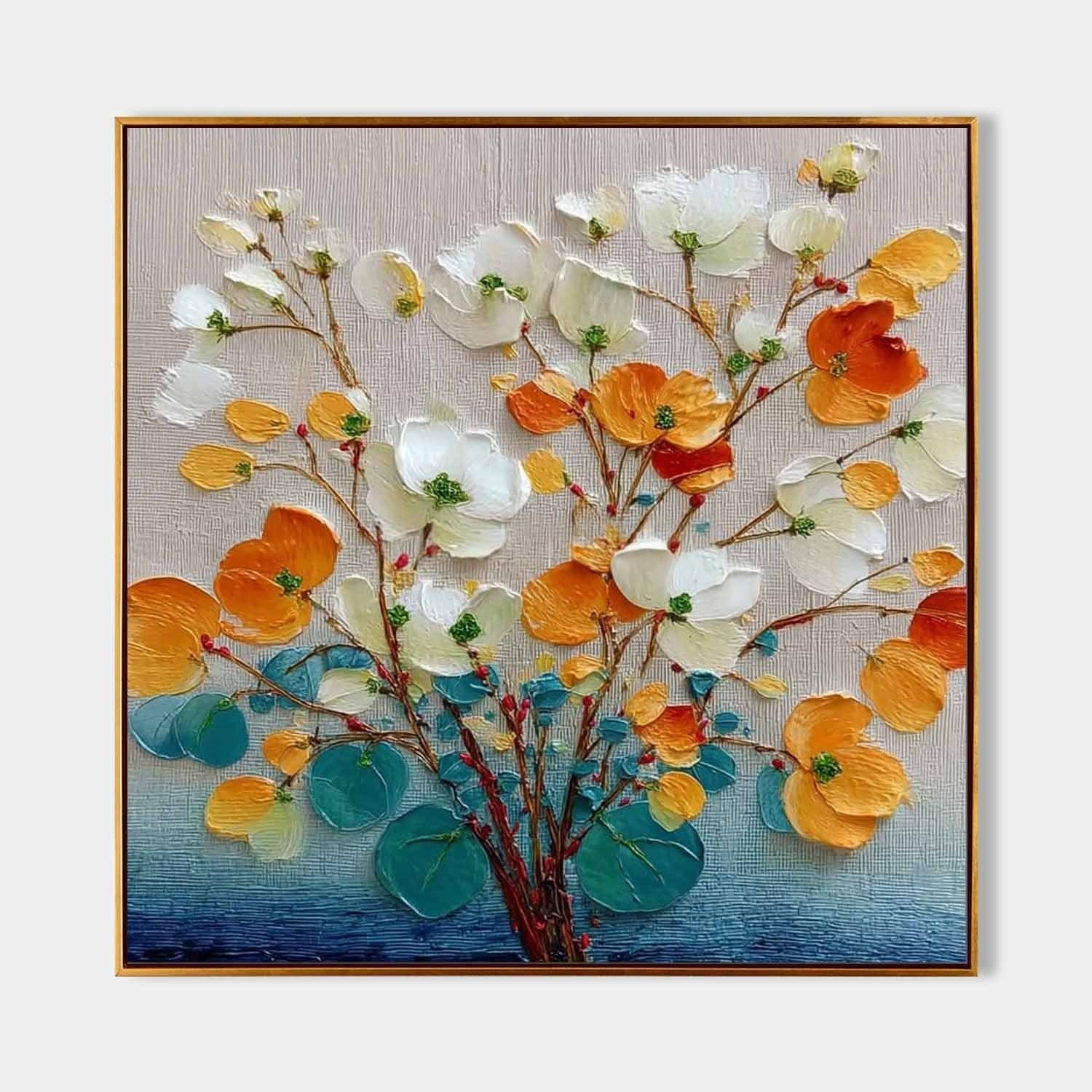 Blossom Eucalyptus 3D Impasto Painting - Neutralighting
