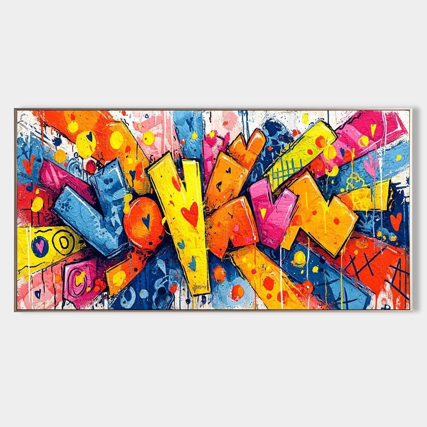 Wide Format Graffiti Pop Art Impasto Painting - Neutralighting