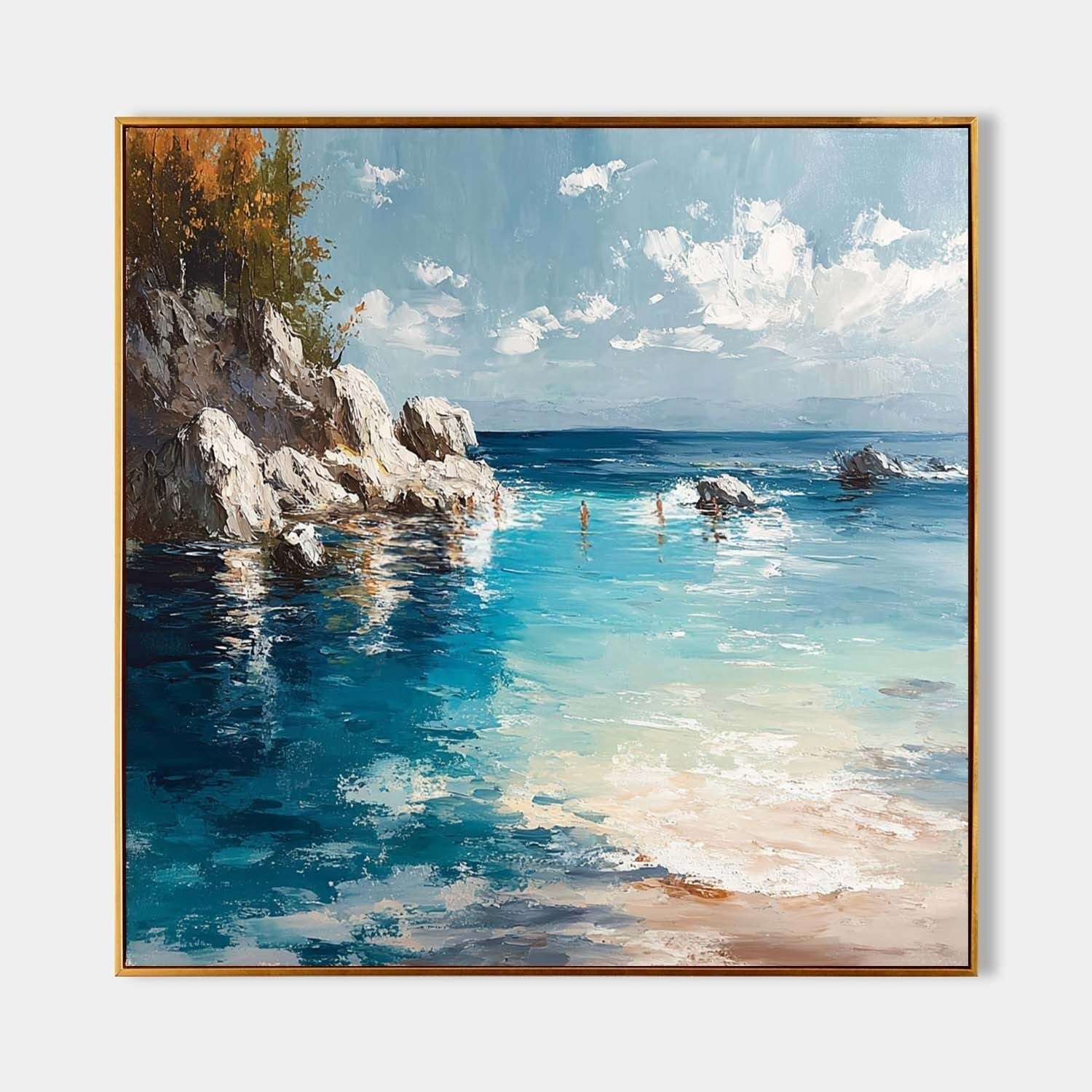 Cliffside Bay Impasto Painting - Neutralighting