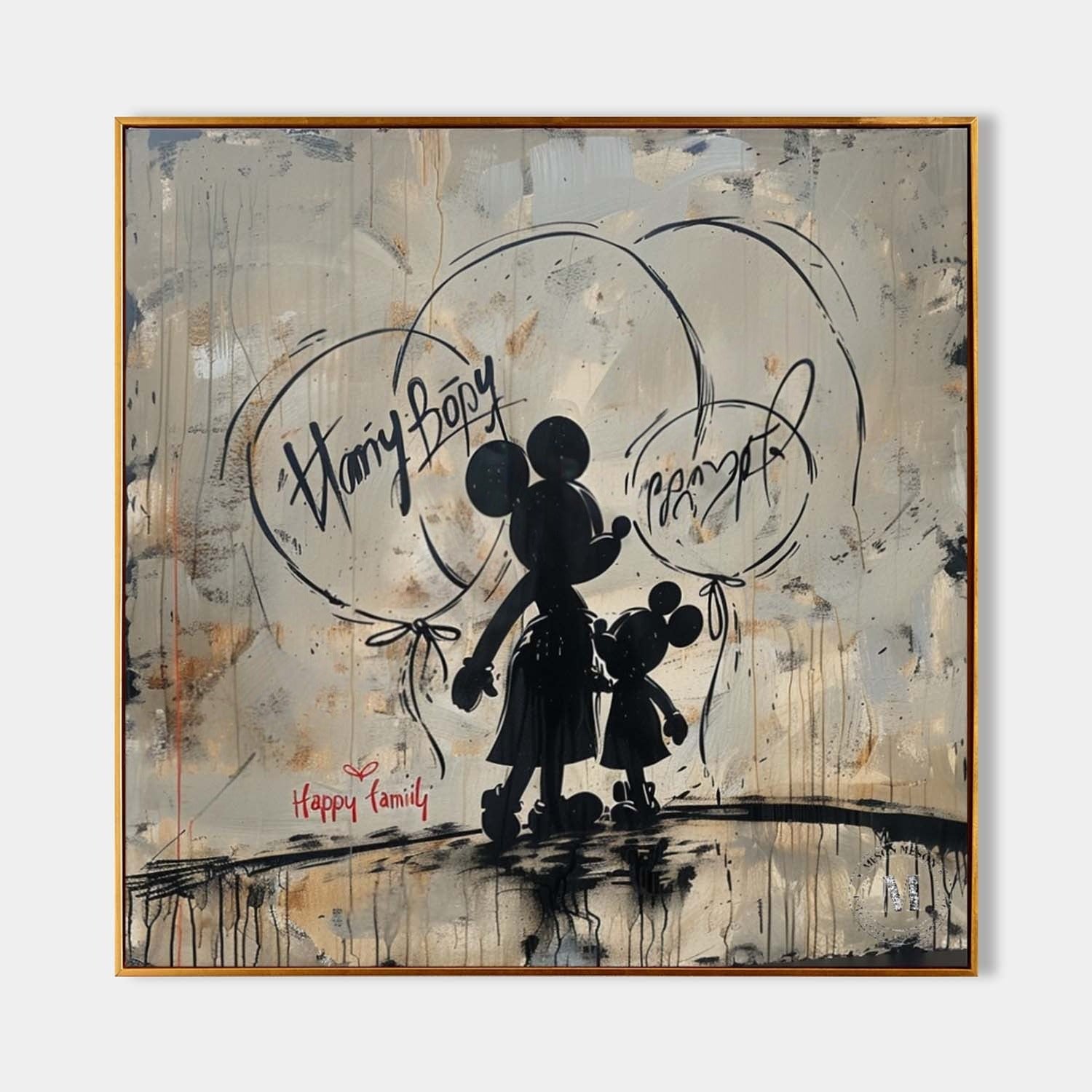 Wall Art Square Graffiti Mickey Mouse - Neutralighting