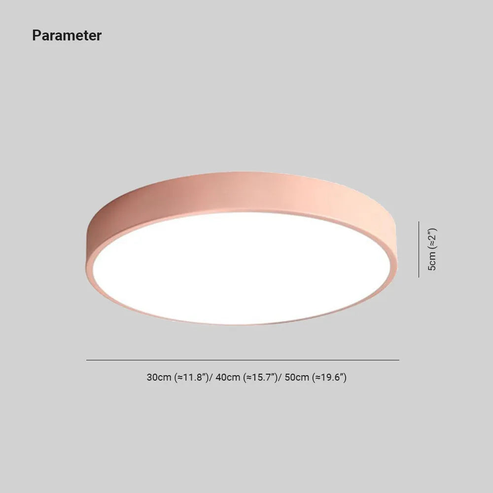 Valentina Ceiling Light Rond Flush Mount, Yellow/Blue/Green/Pink/Grey, Bedroom - Neutral Decor