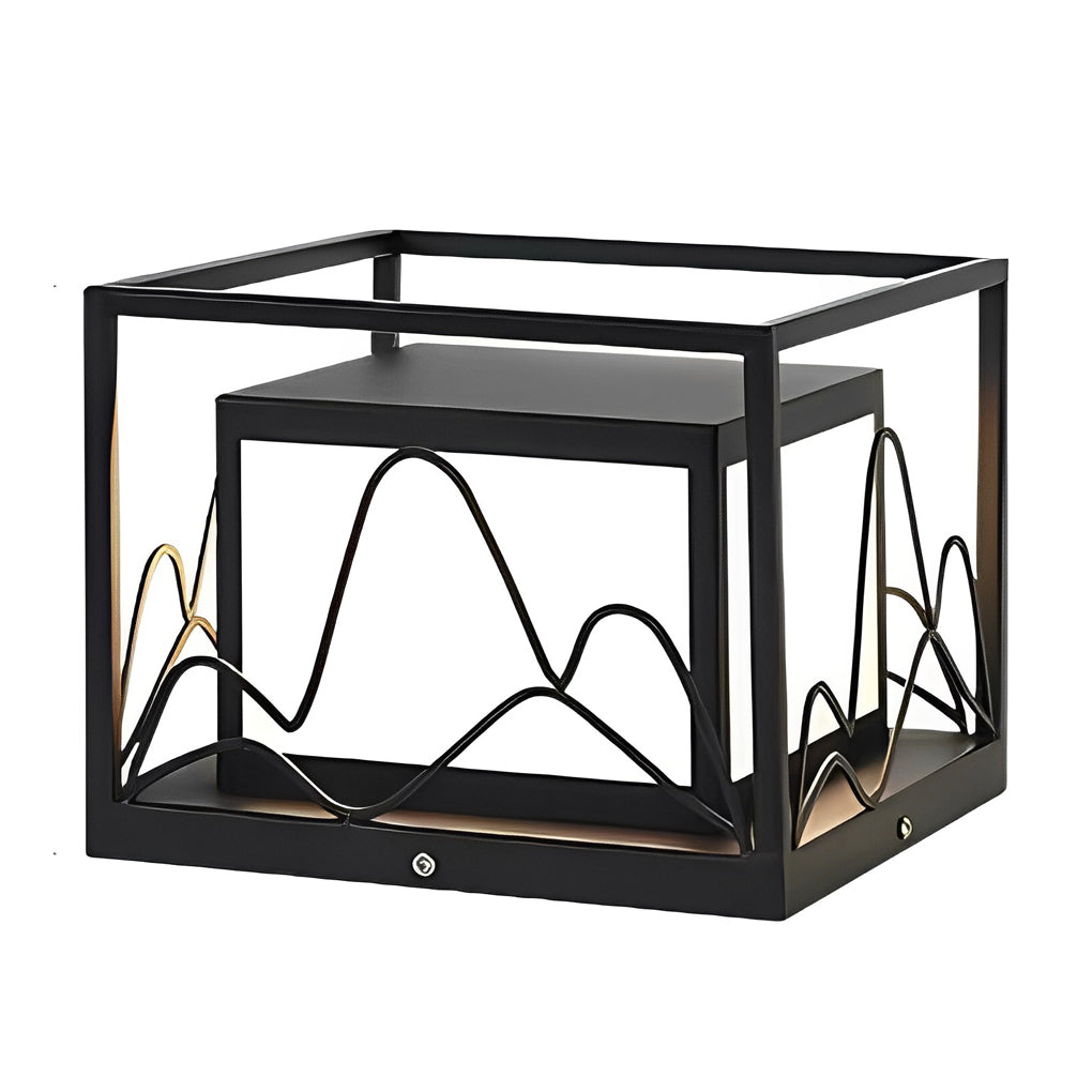Rowena Square Scenery Marble Outdoor Post Caps Lights