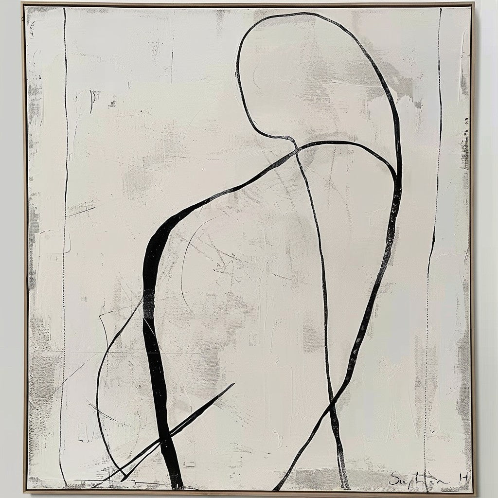 Wall Art Minimalist Abstract Figure - Neutralighting