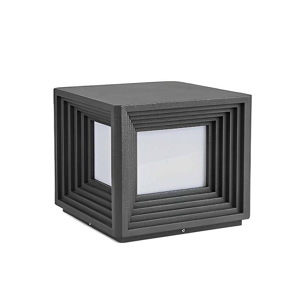 Square Creative LED Modern Steel Outdoor Post Caps Lights