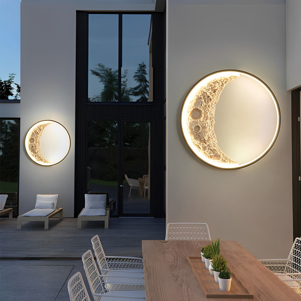 Sigmn Moon Crescent LED Resin Outdoor Wall Light