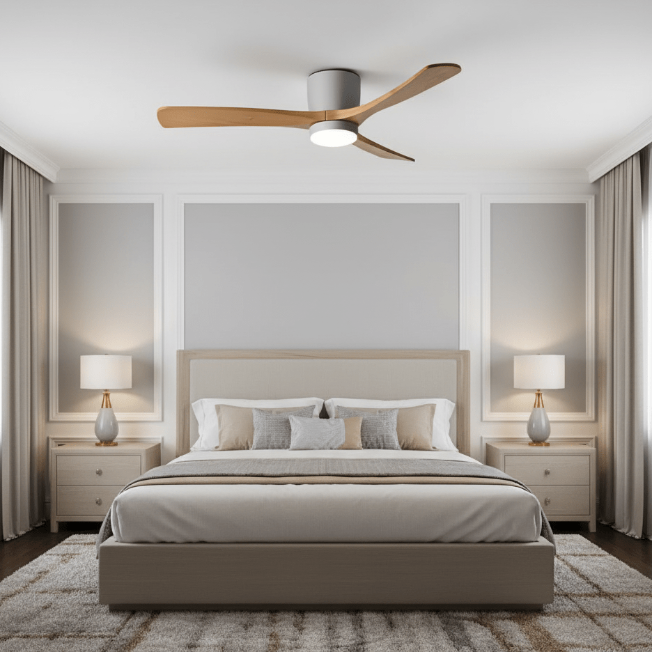 Nordic Wooden Ceiling Fan Light-Neutral Decor