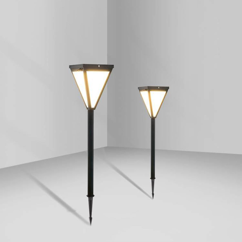 Ray Modern Metal Tapered Solar Outdoor Path Light, Black - Neutral Decor