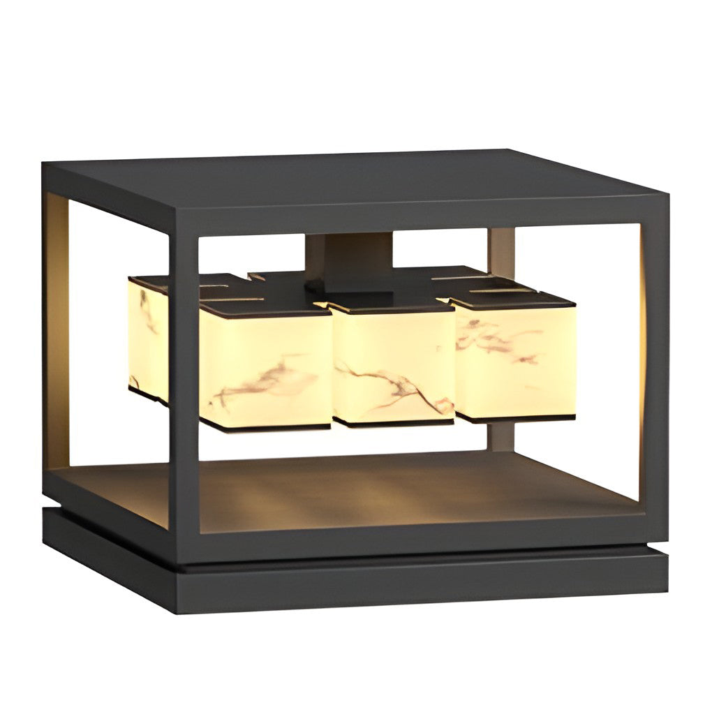 Herdsm Square LED Modern Steel Outdoor Post Caps Lights