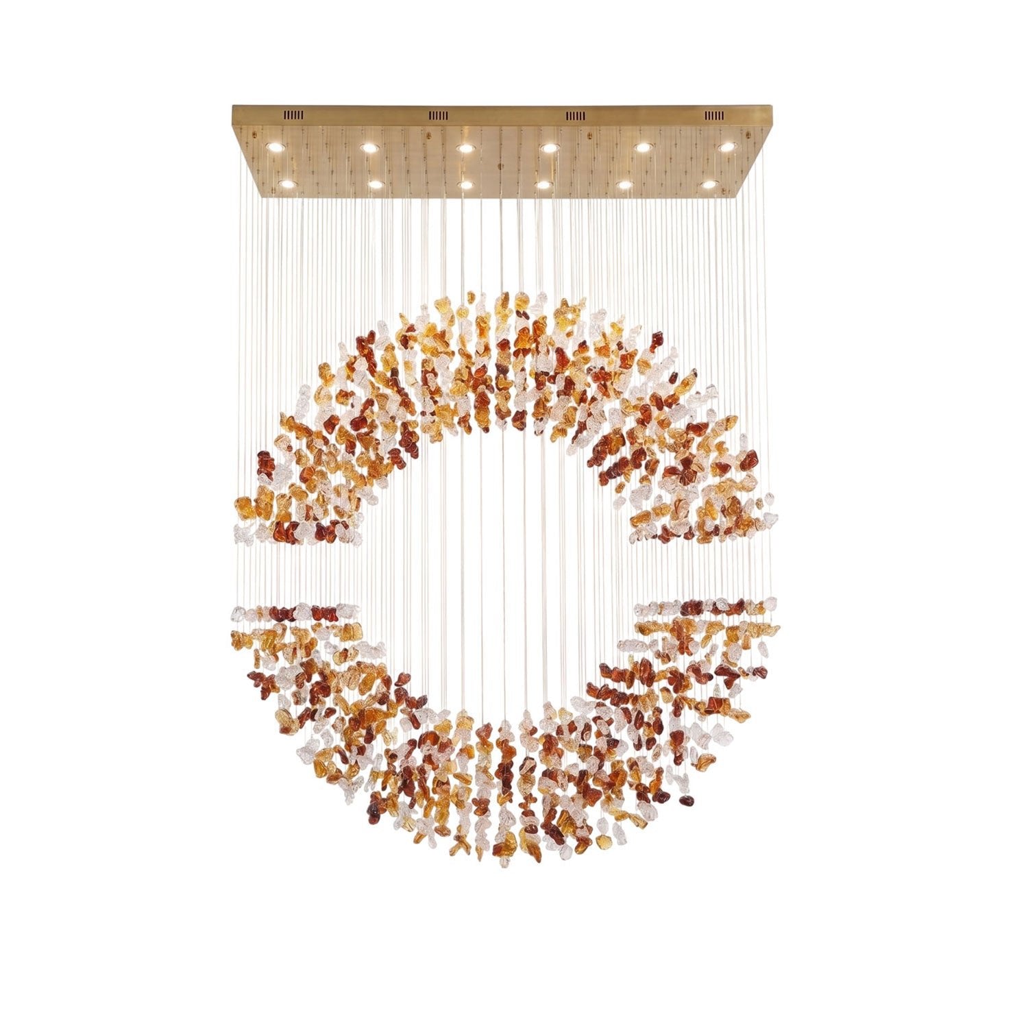 Amber Crystal Halo Chandelier-Neutral Decor