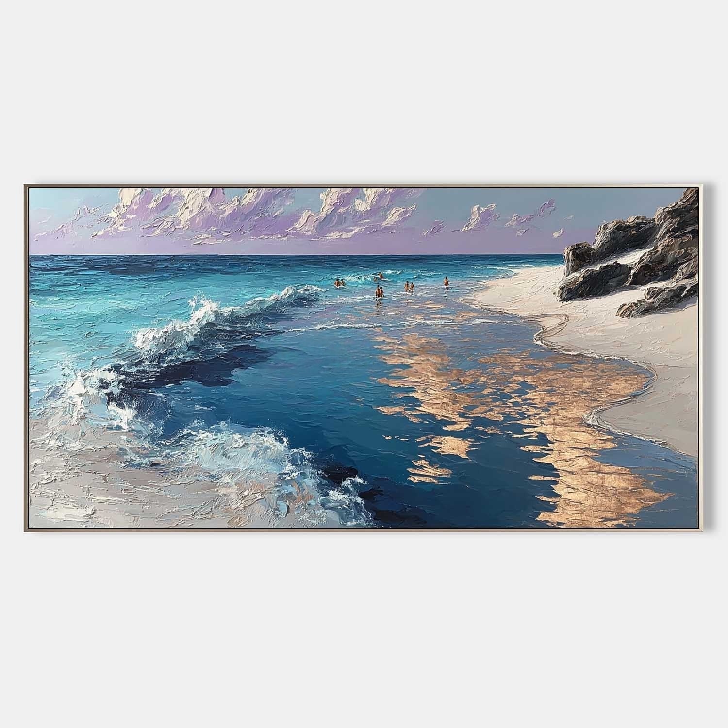 Golden Hour Beach Impasto Painting - Neutralighting