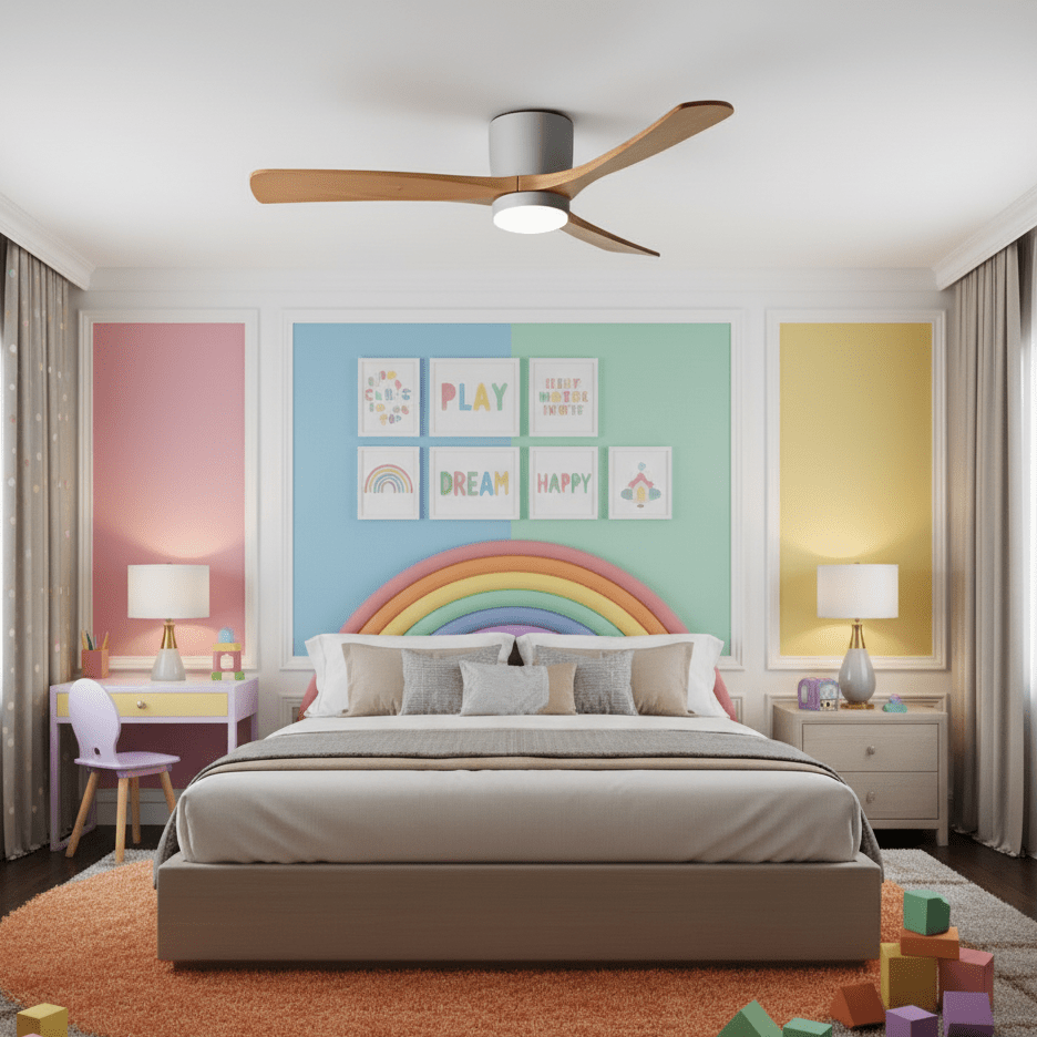 Nordic Wooden Ceiling Fan Light-Neutral Decor