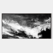 Large Black And White Abstract Painting ABAP02 - Neutralighting