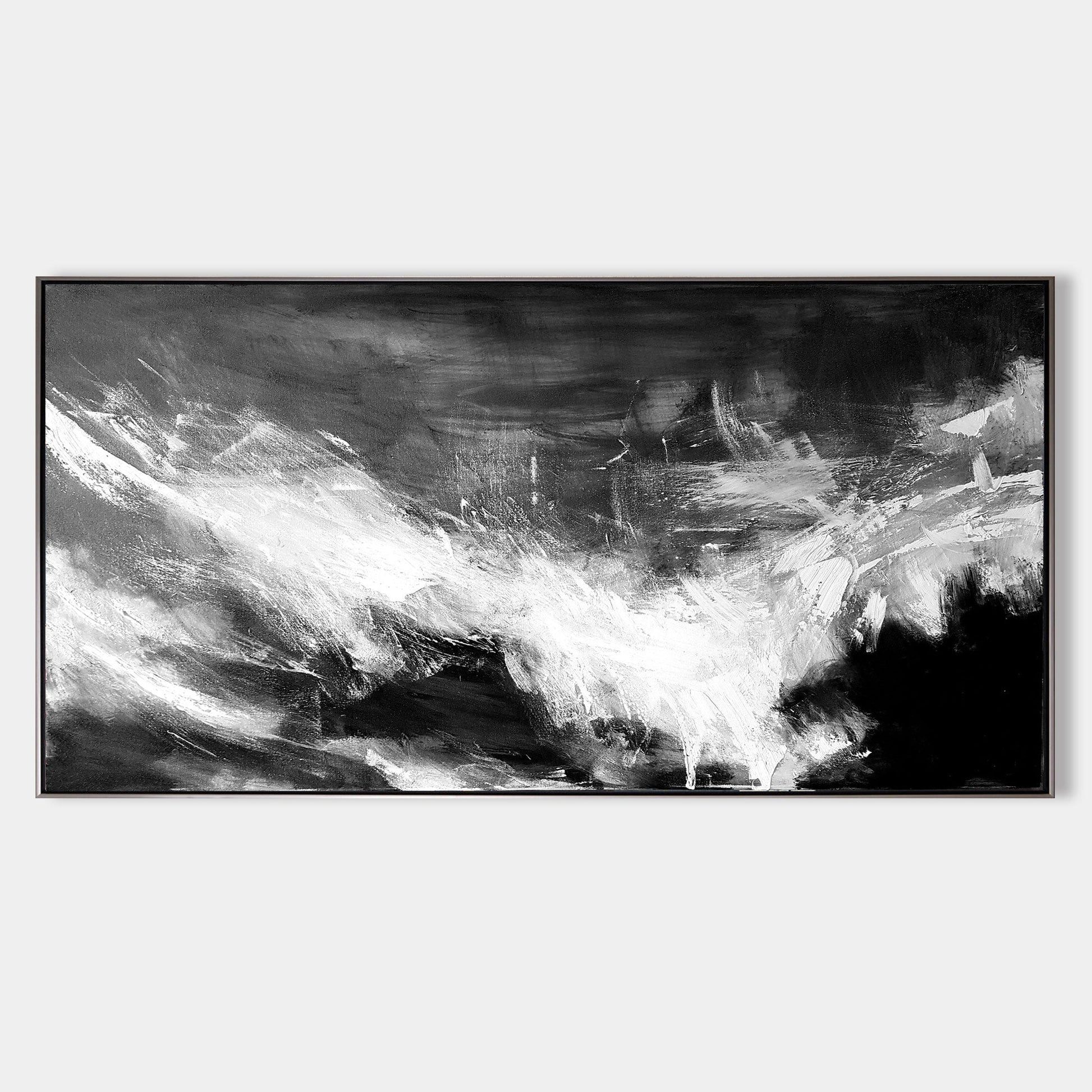 Large Black And White Abstract Painting ABAP02 - Neutralighting