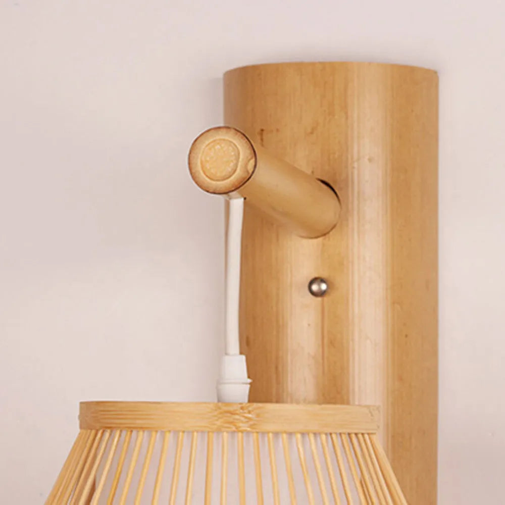 Ritta Wall Lamp Rustic, Muto Rattan Weaving LED, Hallway Wall Sconce - Neutral Decor