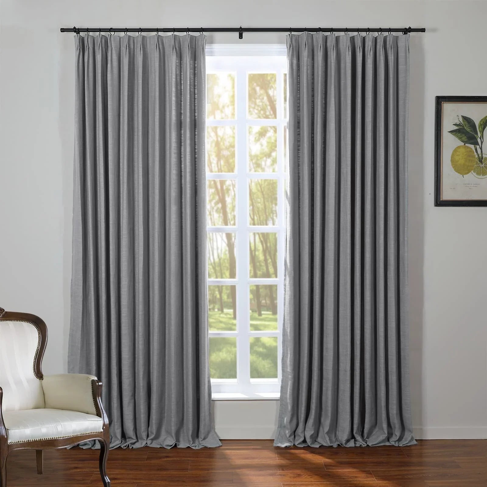 Kelly Flax Linen Curtains & Drapes Pleated-Neutral Decor