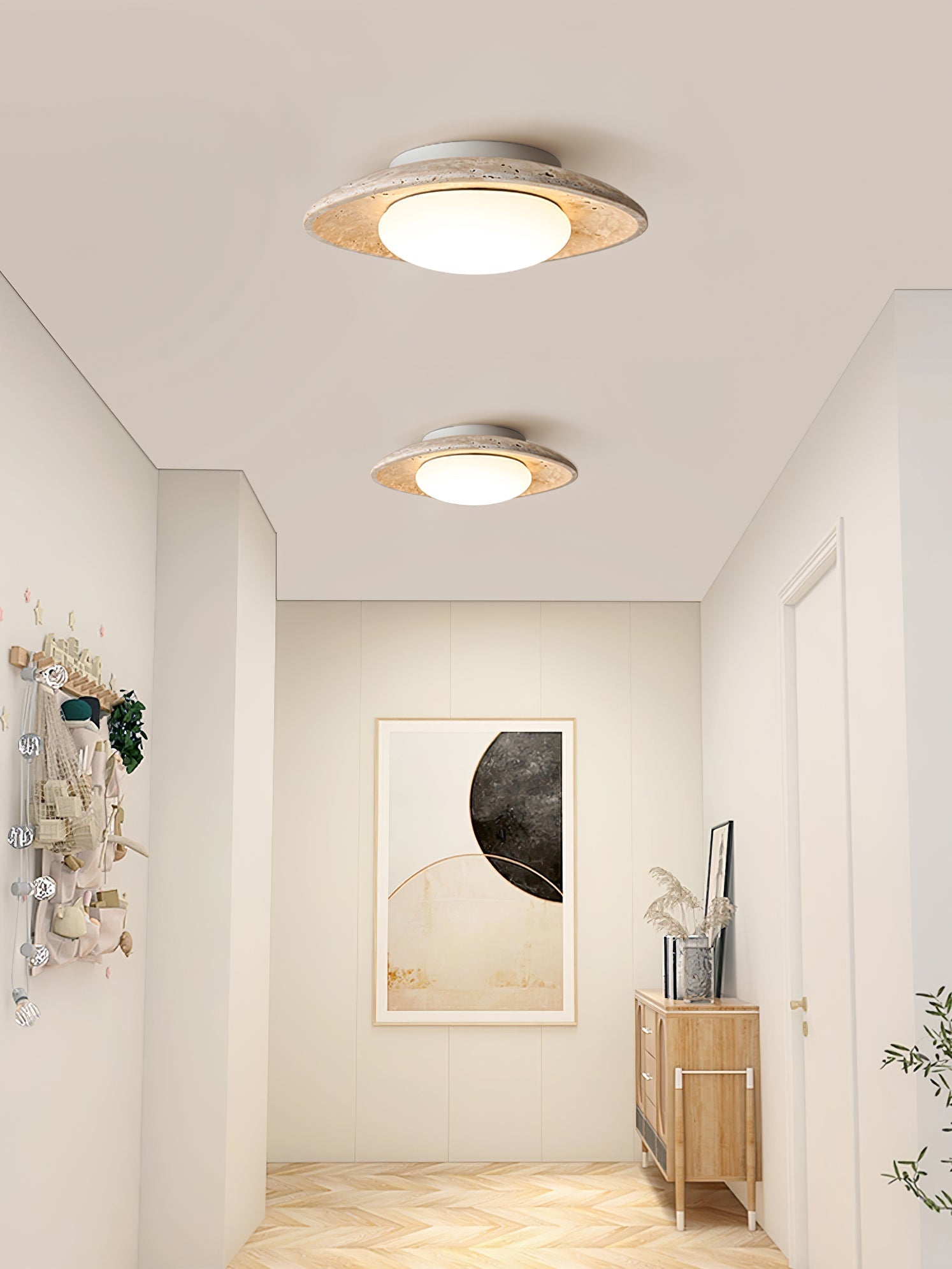 Lena Travertine Ceiling Light-Neutral Decor