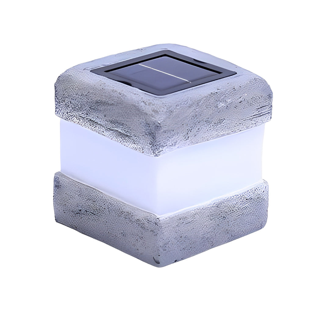 Thunder Sleek Square Solar Resin  Garden Lamp