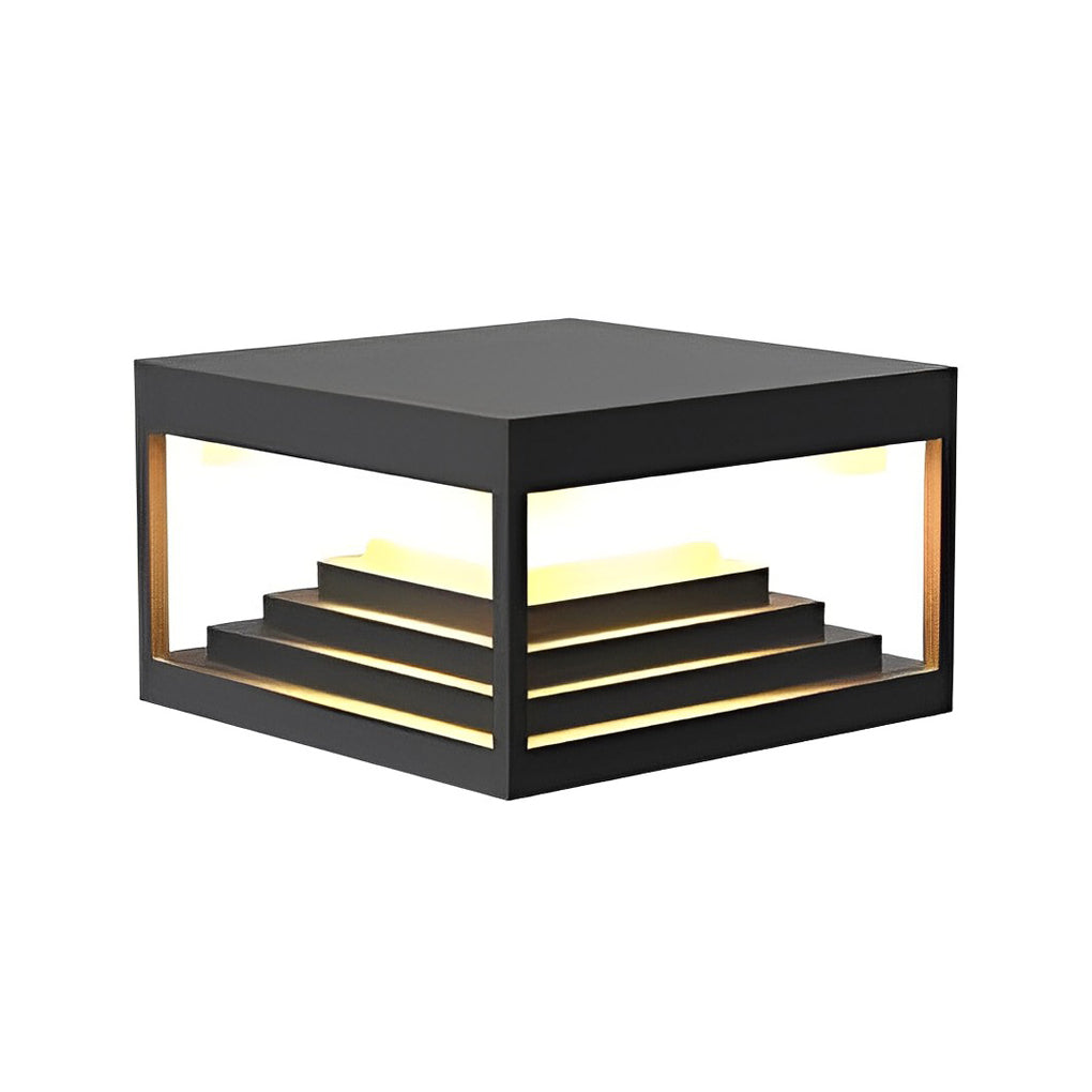 Wane Square Creative LED Steel Outdoor Post Caps Lights